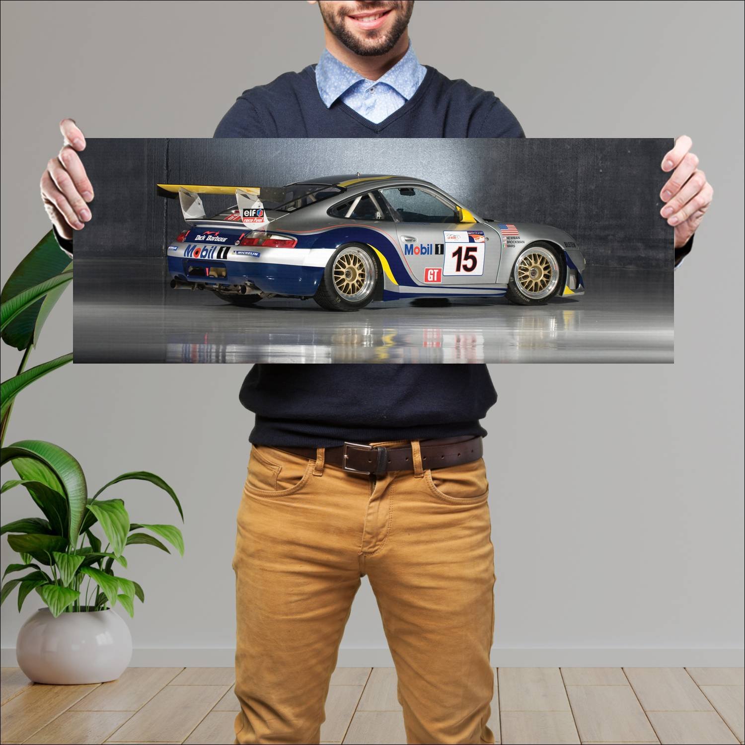 Cuadro grande 30x80cm 1999 porsche 911 gt3 r auto 334 Porsche