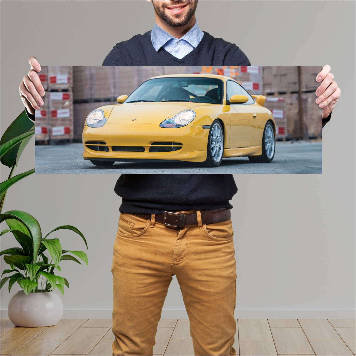 Cuadro grande 30x80cm 2000 porsche 911 gt3 clubspo 337 Porsche