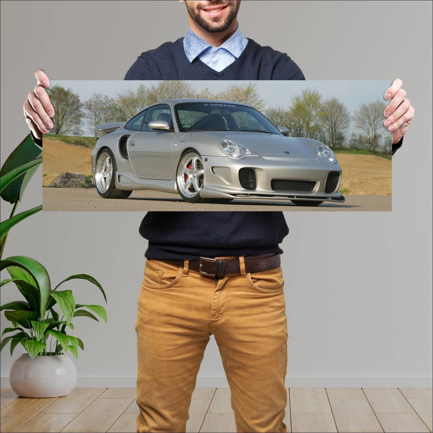 Cuadro grande 30x80cm 2000 porsche 911 turbo by ha 339 Porsche