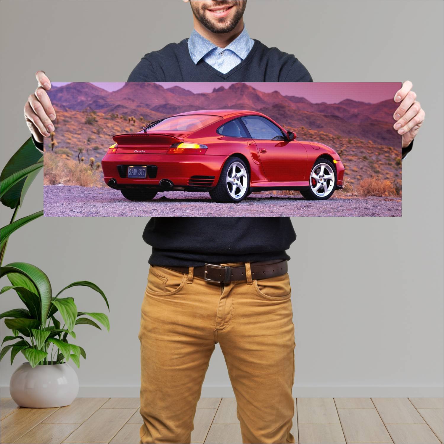 Cuadro grande 30x80cm 2000 porsche 911 turbo us 49 340 Porsche