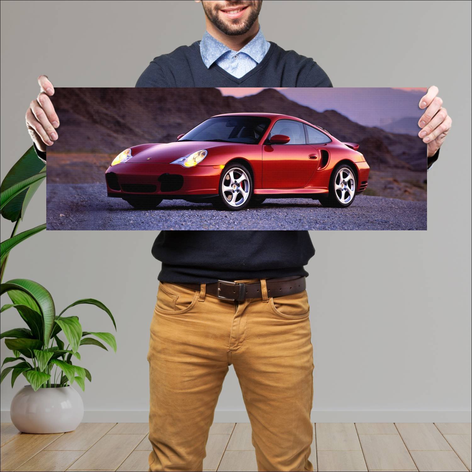 Cuadro grande 30x80cm 2000 porsche 911 turbo us 49 341 Porsche