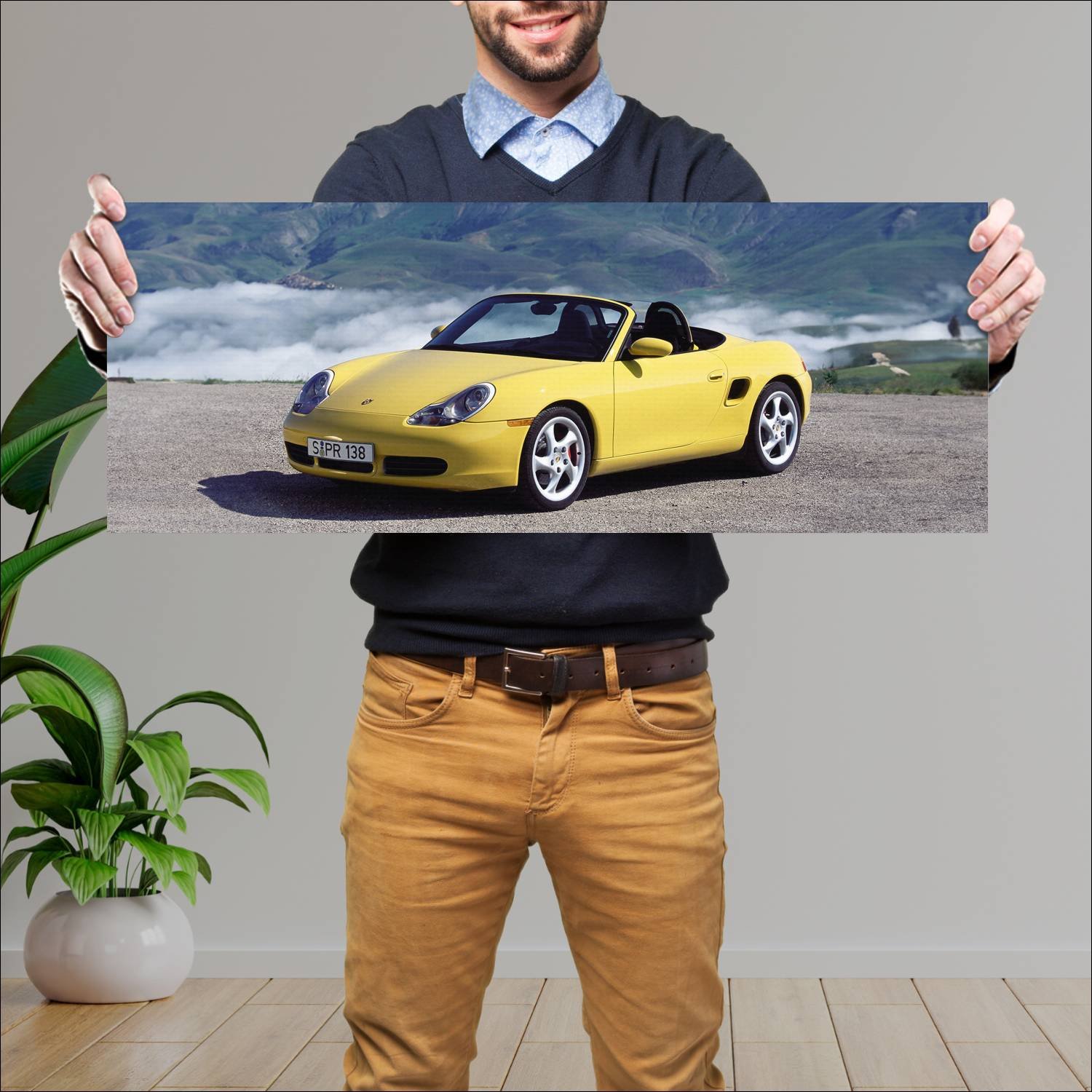 Cuadro grande 30x80cm 2000 porsche boxster s auto 342 Porsche