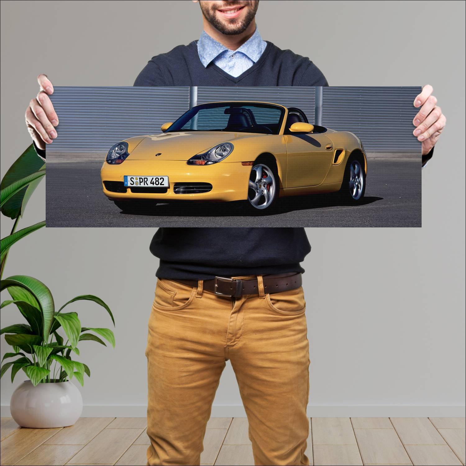 Cuadro grande 30x80cm 2000 porsche boxster s auto 343 Porsche