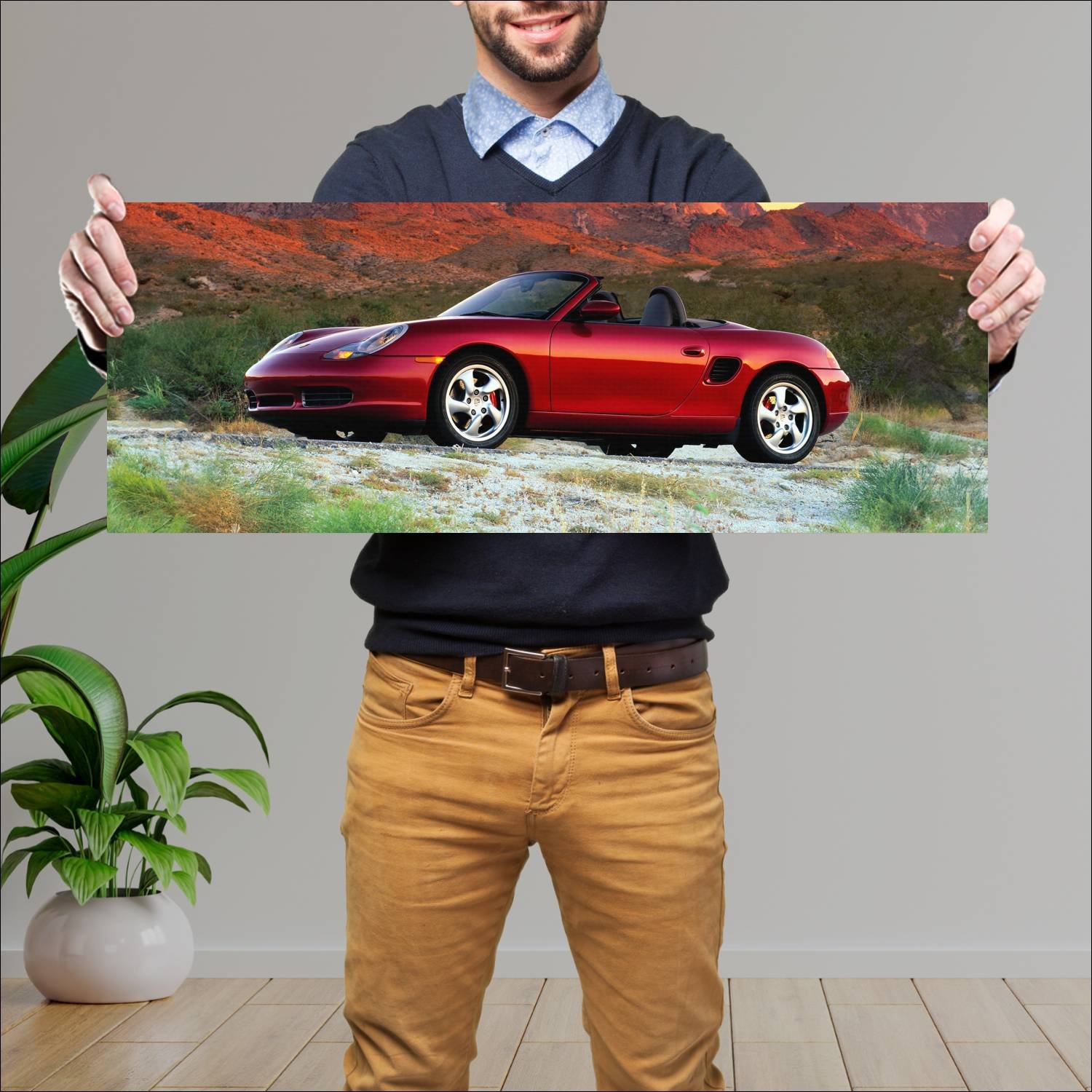 Cuadro grande 30x80cm 2000 porsche boxster s us 49 345 Porsche