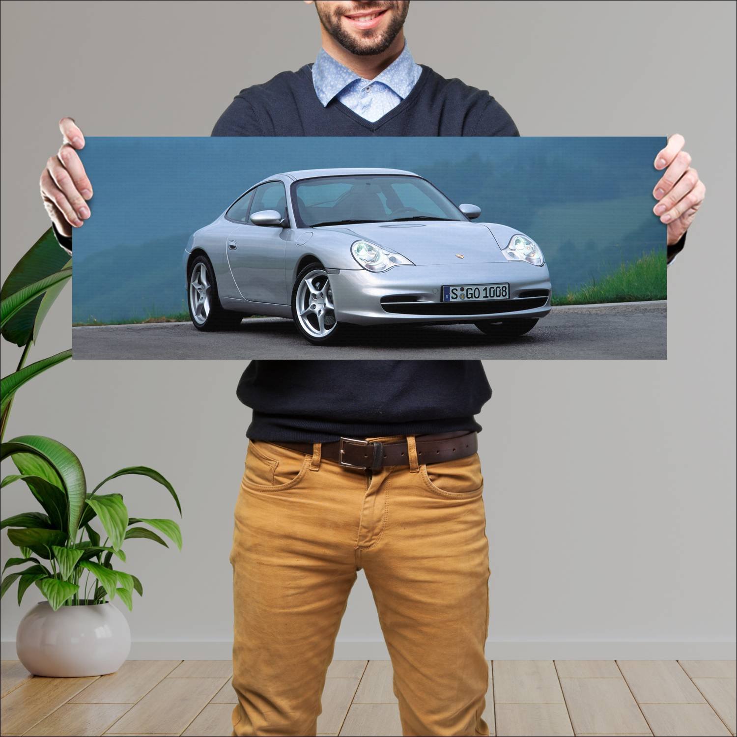 Cuadro grande 30x80cm 2001 porsche 911 carrera 497 349 Porsche