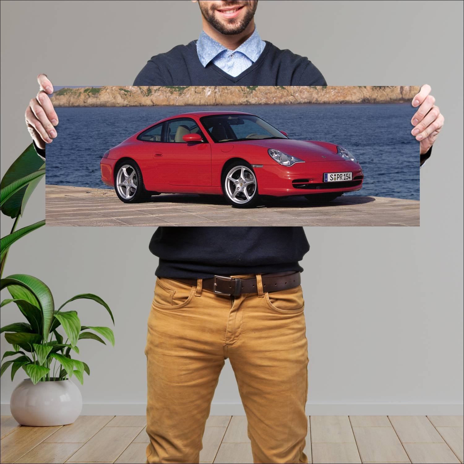 Cuadro grande 30x80cm 2001 porsche 911 carrera 497 350 Porsche