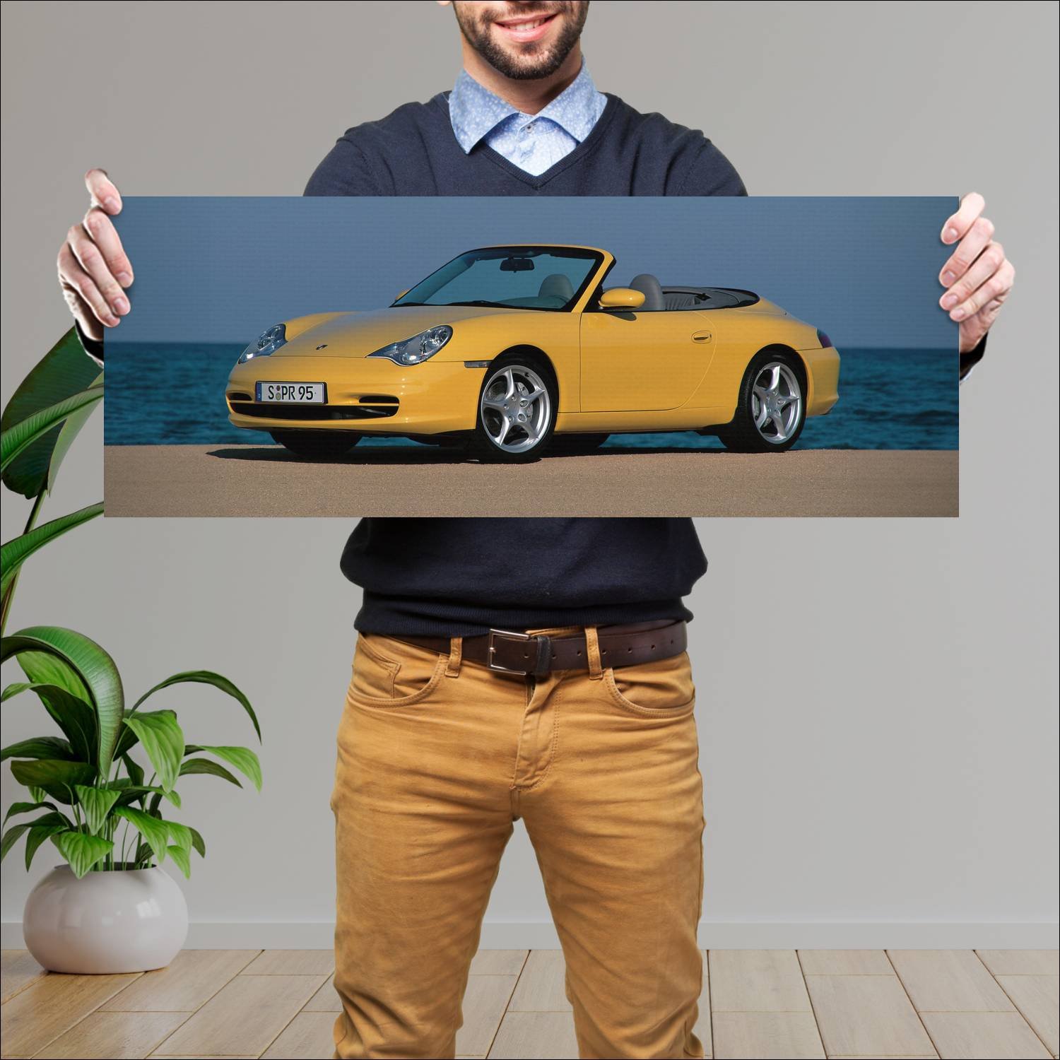 Cuadro grande 30x80cm 2001 porsche 911 carrera cab 352 Porsche