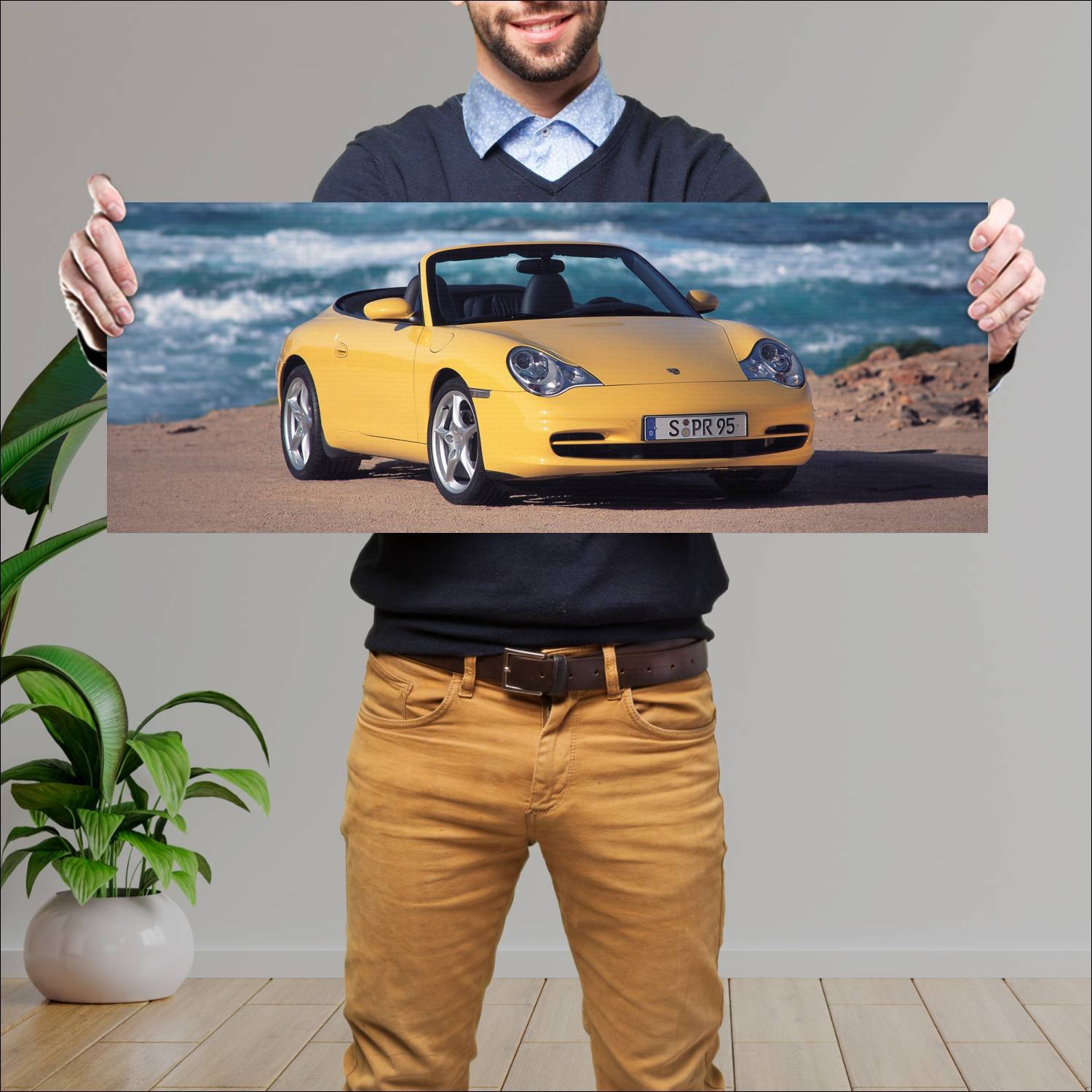 Cuadro grande 30x80cm 2001 porsche 911 carrera cab 353 Porsche