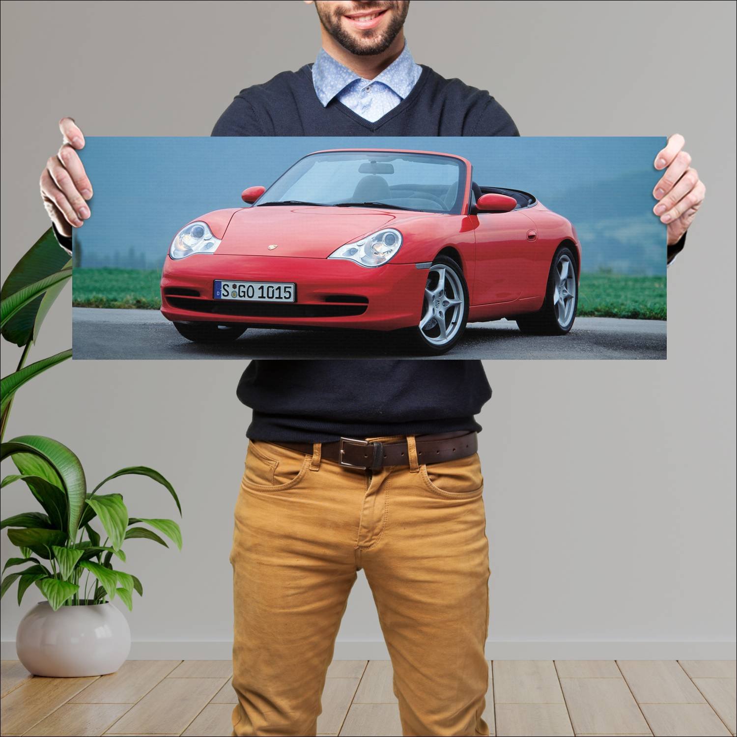 Cuadro grande 30x80cm 2001 porsche 911 carrera cab 354 Porsche