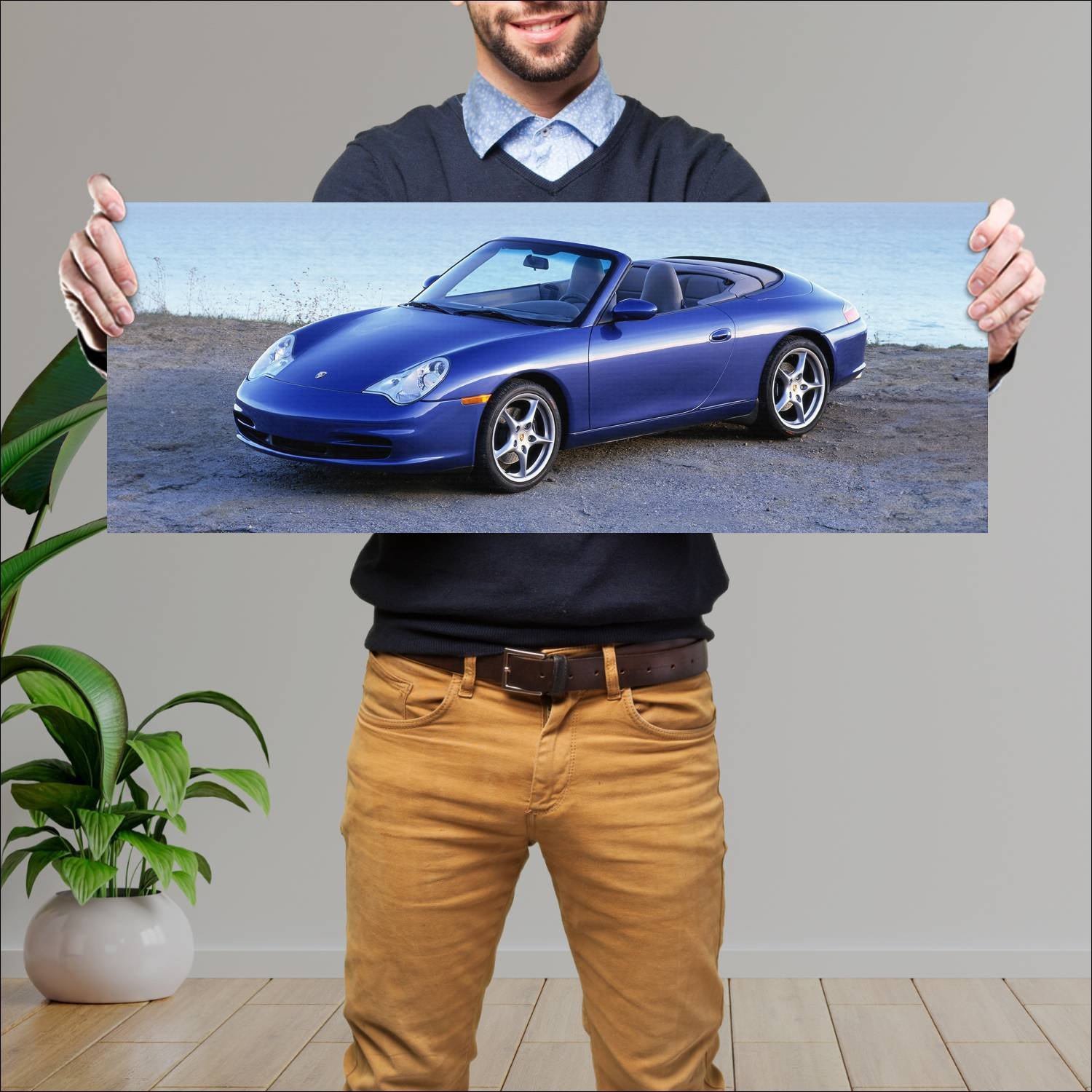 Cuadro grande 30x80cm 2001 porsche 911 carrera cab 355 Porsche