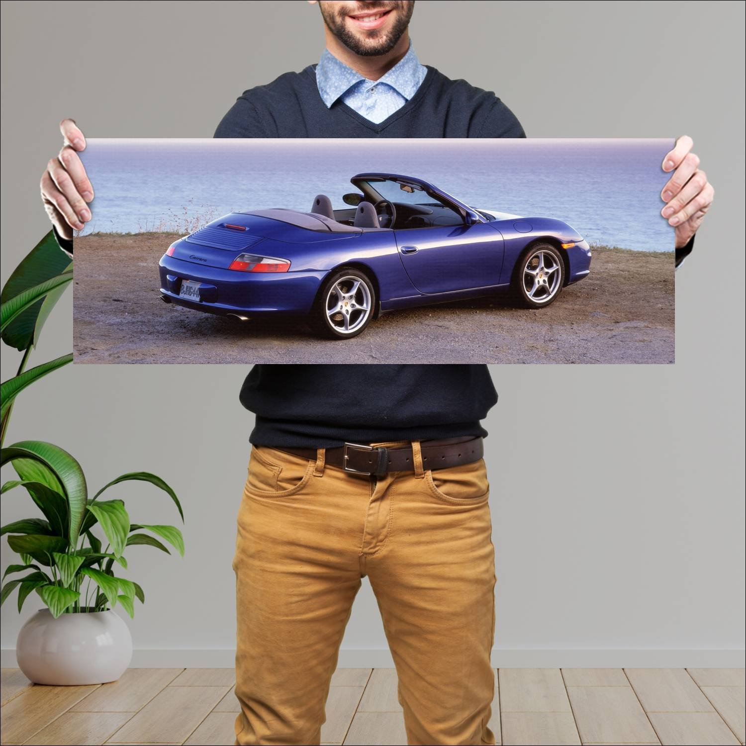 Cuadro grande 30x80cm 2001 porsche 911 carrera cab 356 Porsche