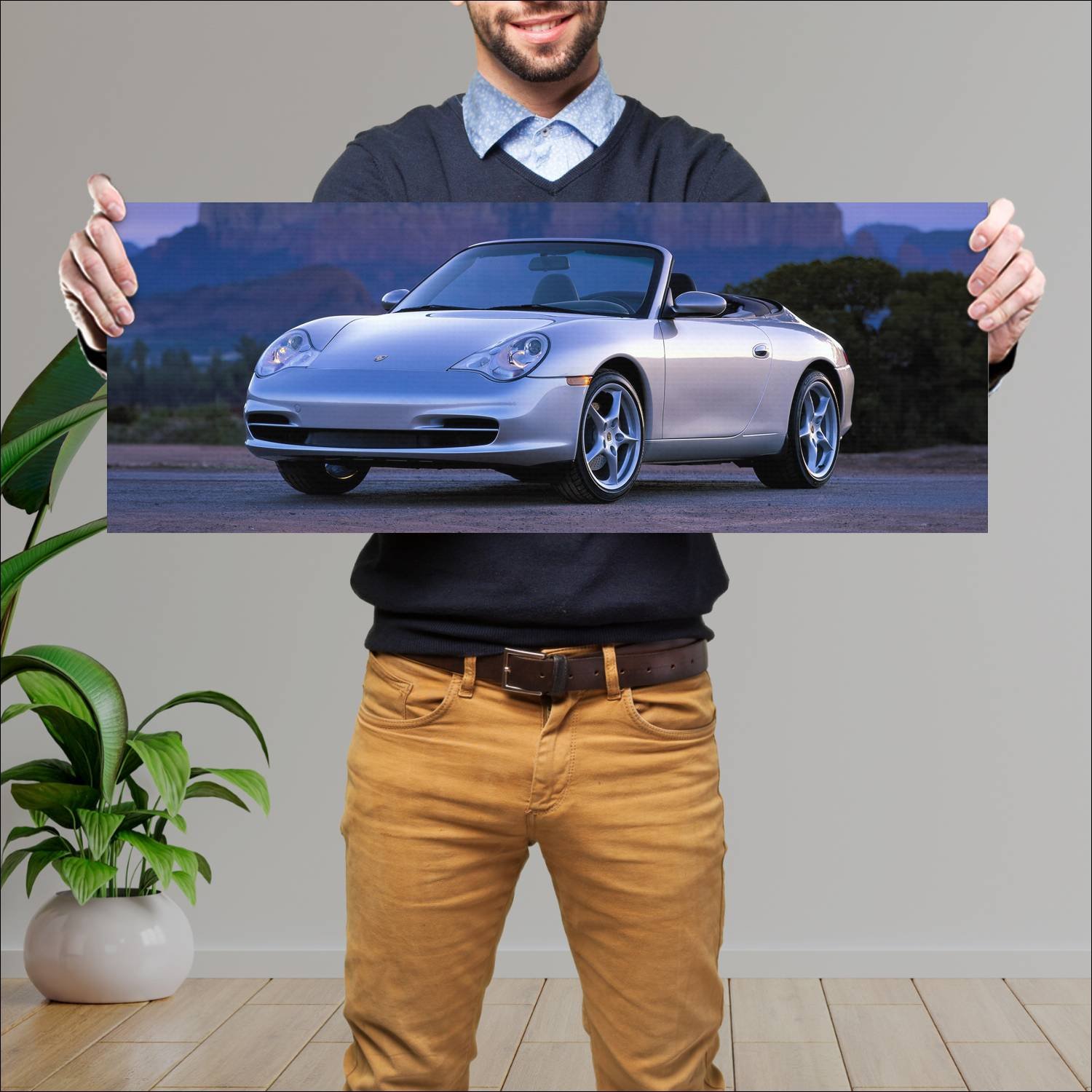 Cuadro grande 30x80cm 2001 porsche 911 carrera cab 357 Porsche