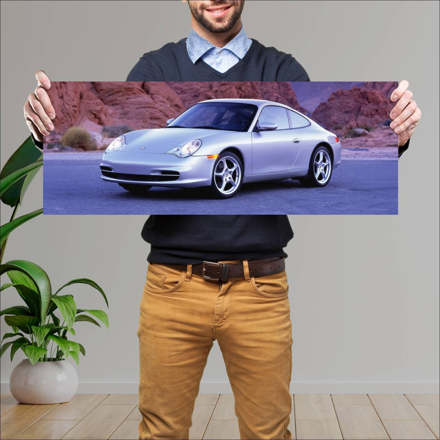 Cuadro grande 30x80cm 2001 porsche 911 carrera us 361 Porsche