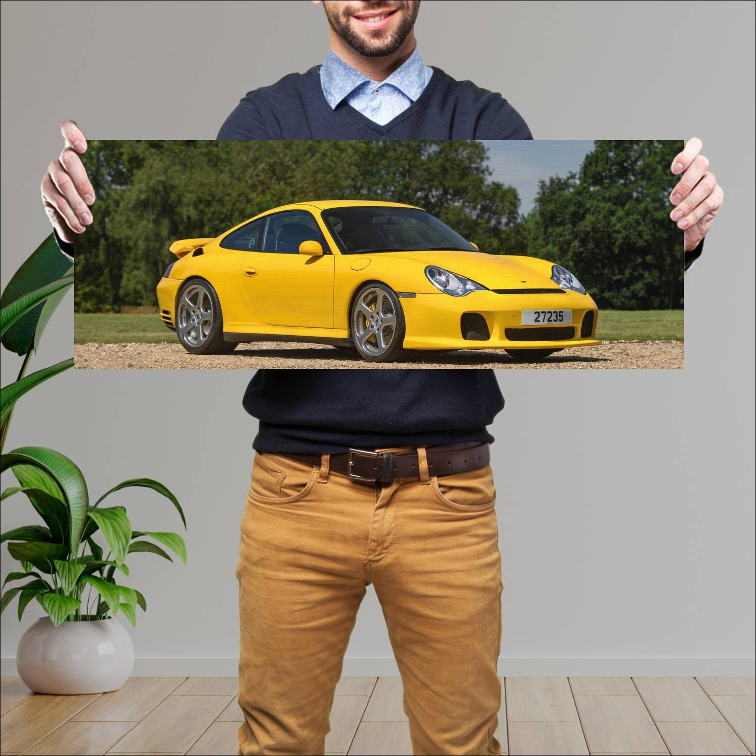 Cuadro grande 30x80cm 2001 ruf r turbo auto 366 Porsche