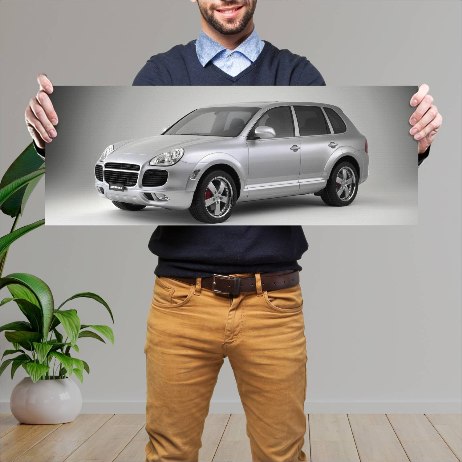 Cuadro grande 30x80cm 2002 porsche cayenne by rins 368 Porsche