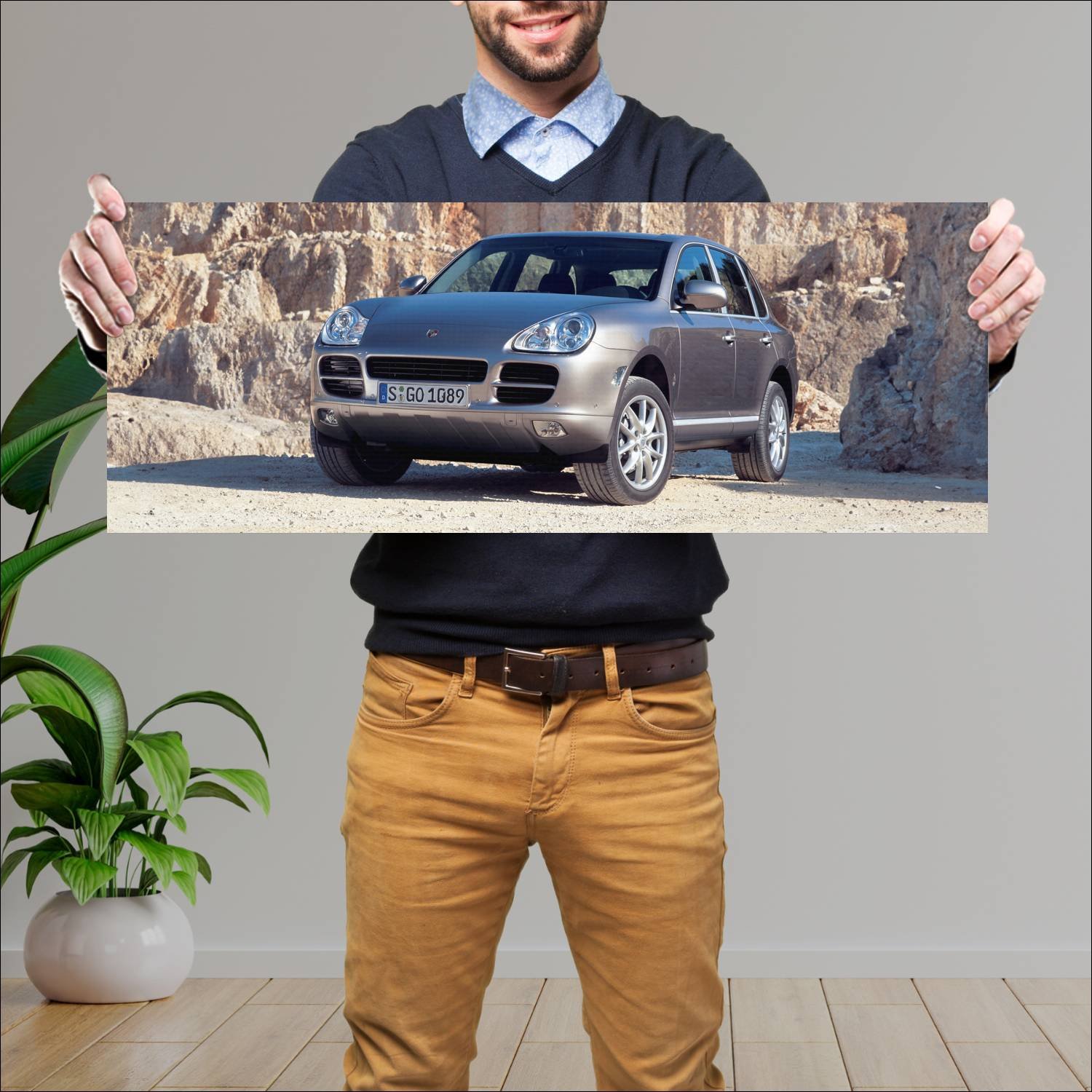 Cuadro grande 30x80cm 2002 porsche cayenne s auto 370 Porsche