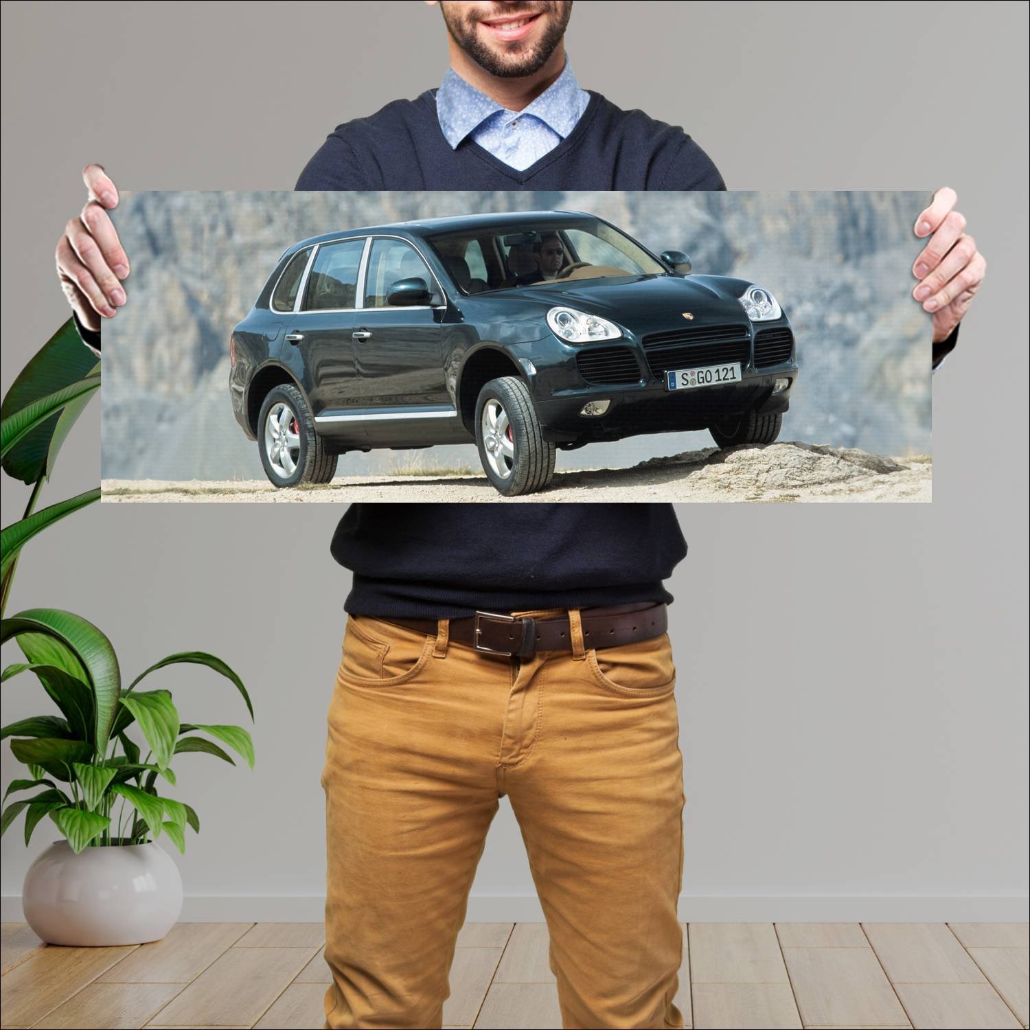 Cuadro grande 30x80cm 2002 porsche cayenne turbo 4 371 Porsche