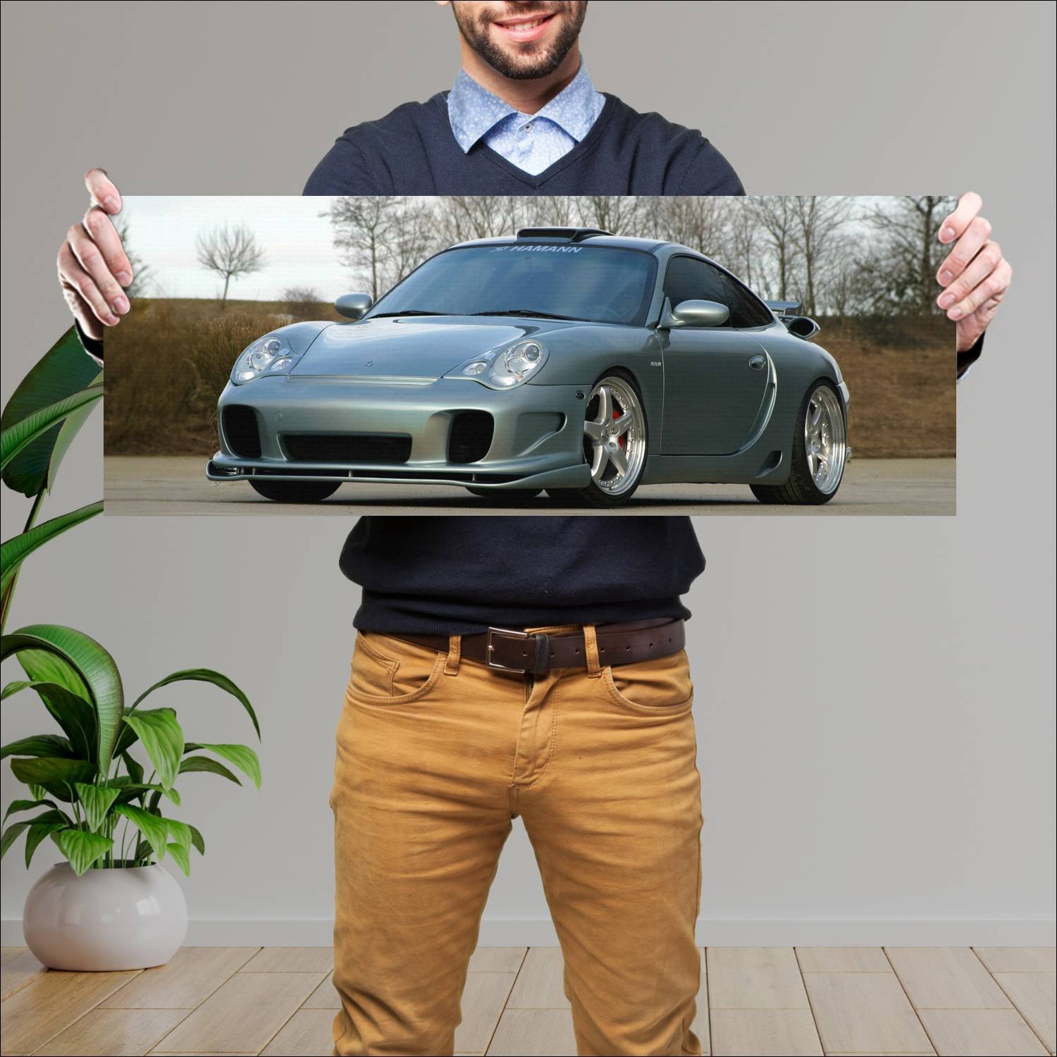 Cuadro grande 30x80cm 2003 hamann san diego expres 372 Porsche