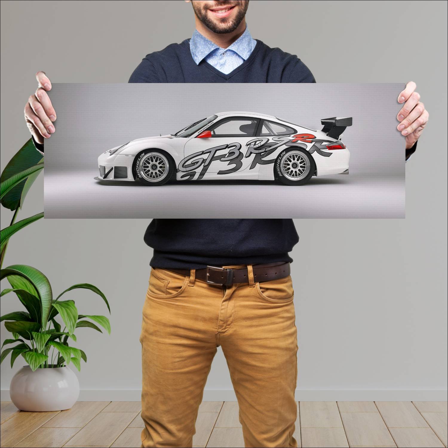 Cuadro grande 30x80cm 2003 porsche 911 gt3 rsr 496 378 Porsche
