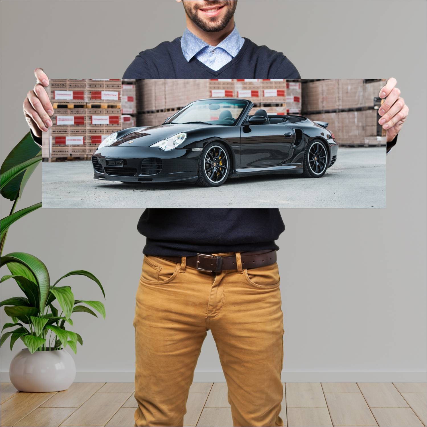Cuadro grande 30x80cm 2003 porsche 911 turbo s cab 381 Porsche