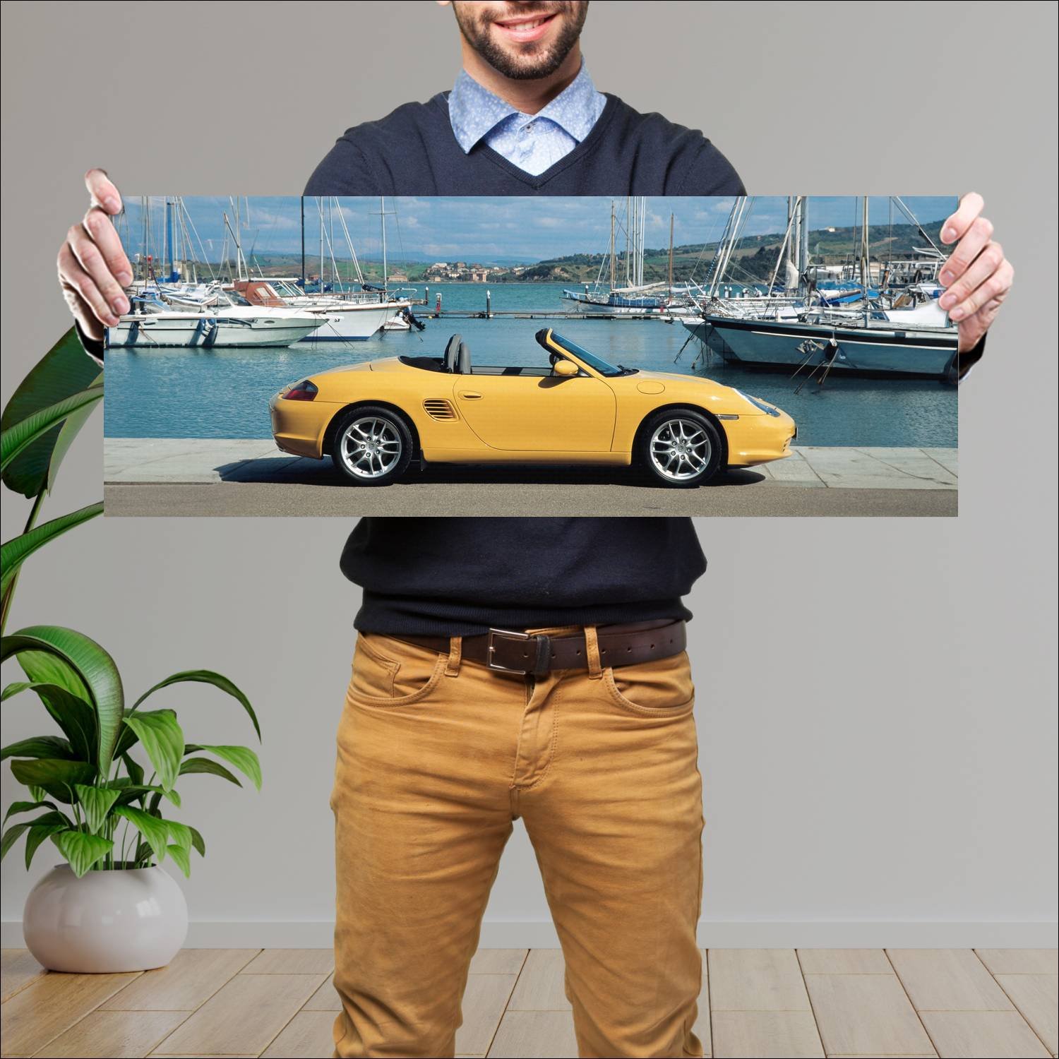Cuadro grande 30x80cm 2003 porsche boxster auto 383 Porsche