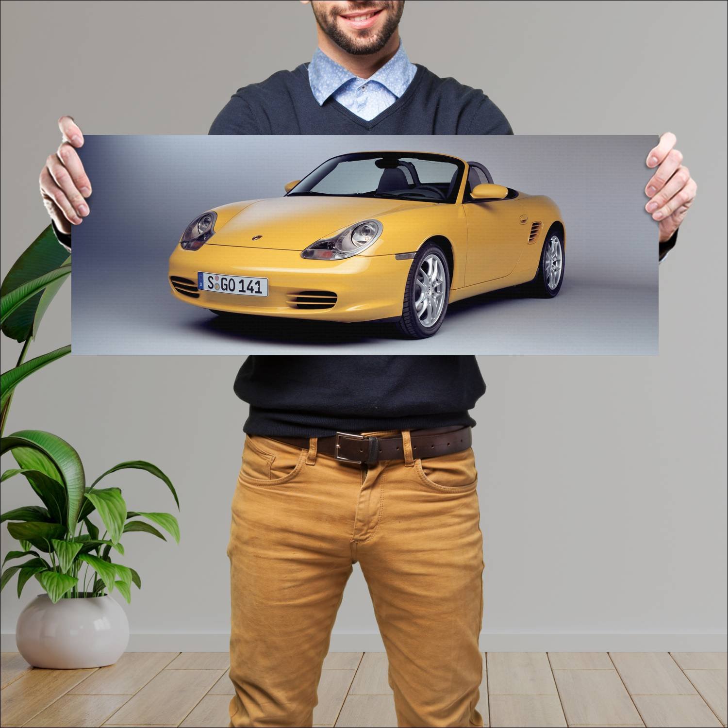 Cuadro grande 30x80cm 2003 porsche boxster auto 384 Porsche