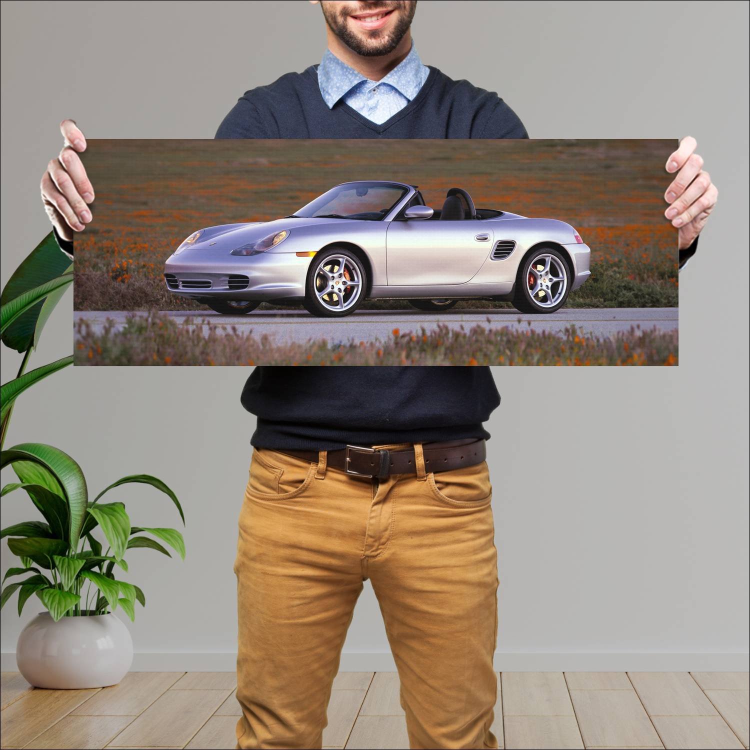 Cuadro grande 30x80cm 2003 porsche boxster s us 49 385 Porsche