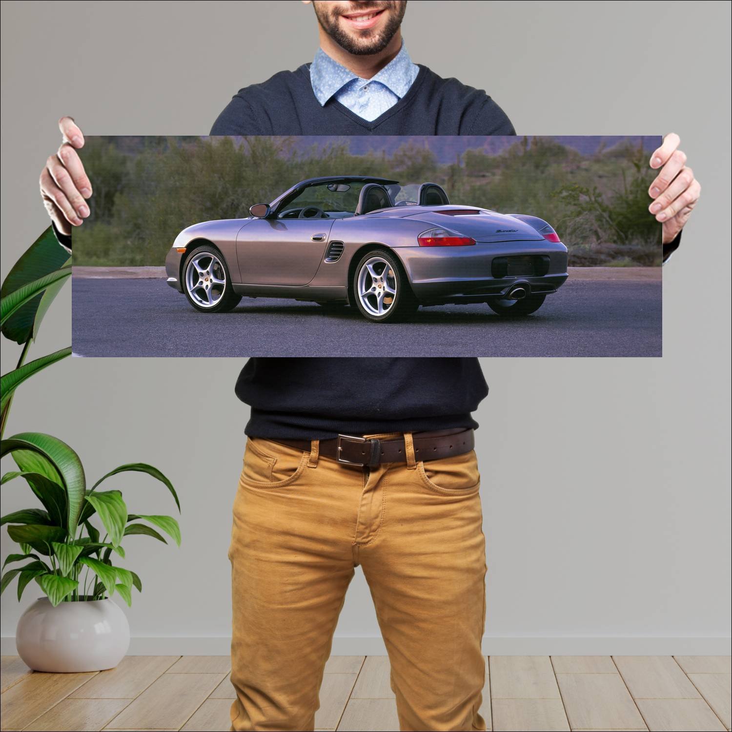 Cuadro grande 30x80cm 2003 porsche boxster us Porsche