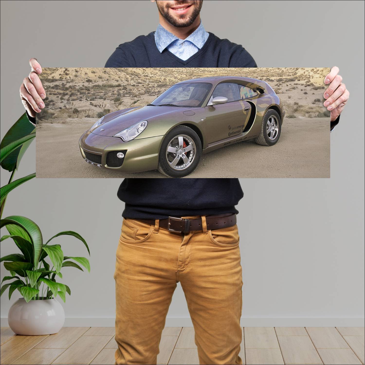 Cuadro grande 30x80cm 2003 rinspeed bedouin auto 389 Porsche