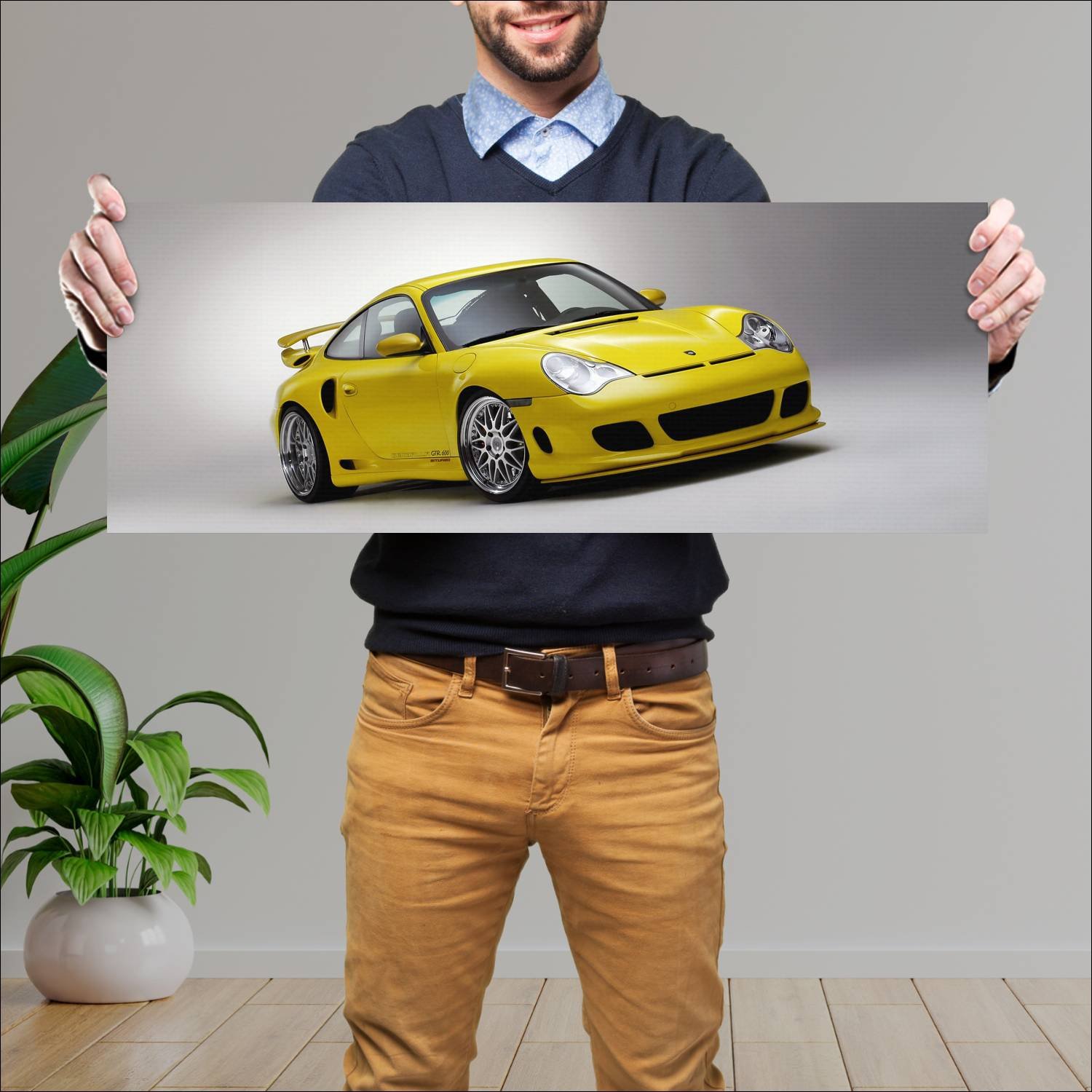 Cuadro grande 30x80cm 2004 gemballa gtr 600 auto 392 Porsche
