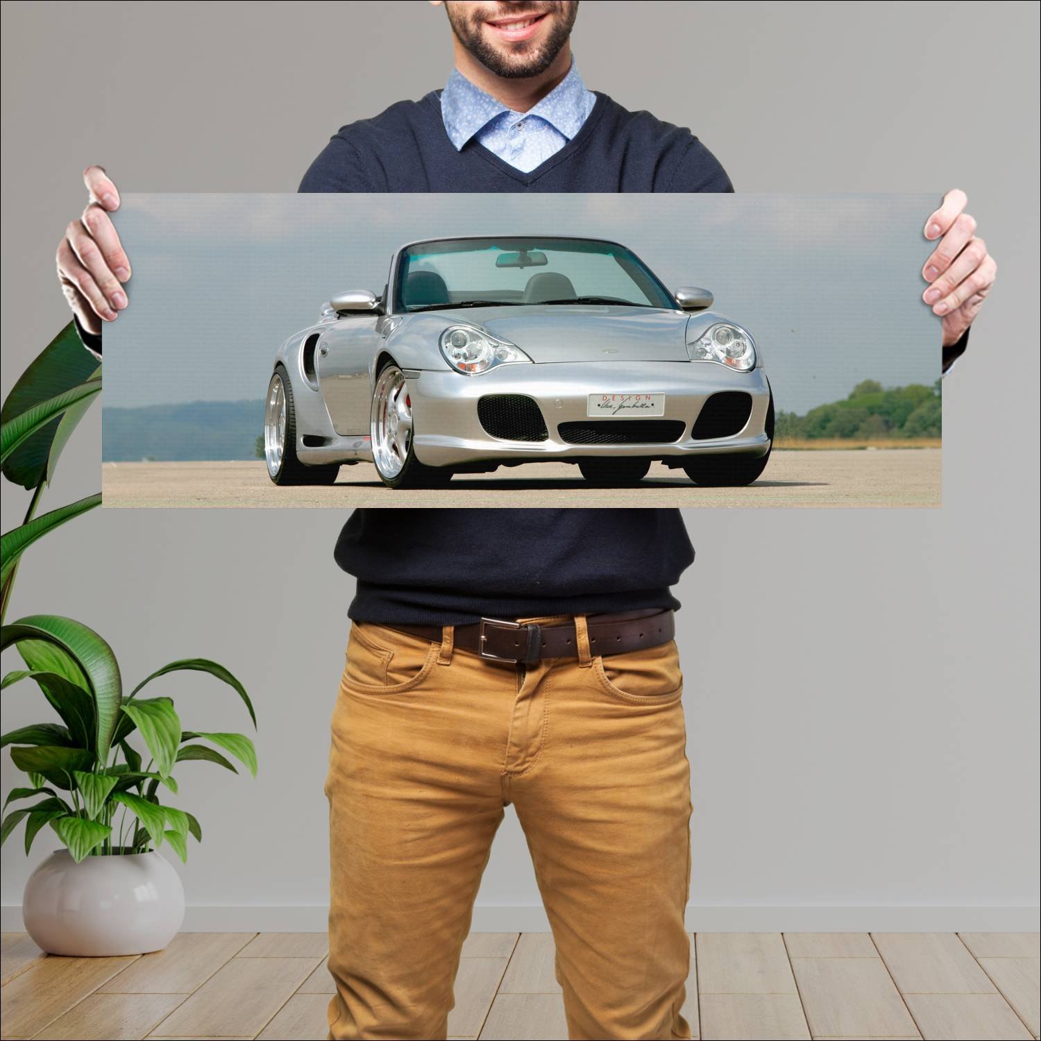 Cuadro grande 30x80cm 2004 gemballa gtr cabriolet 393 Porsche