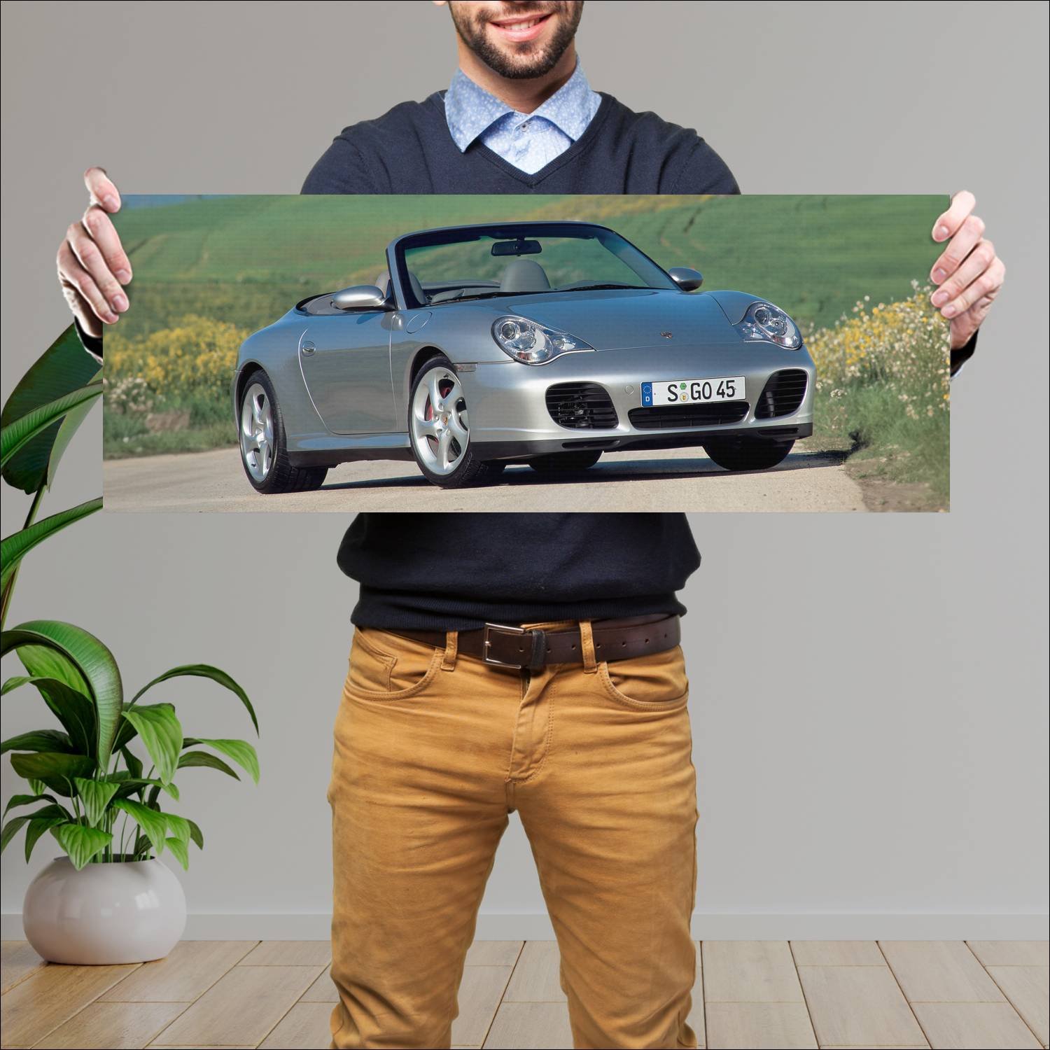 Cuadro grande 30x80cm 2004 porsche 911 carrera s c 395 Porsche