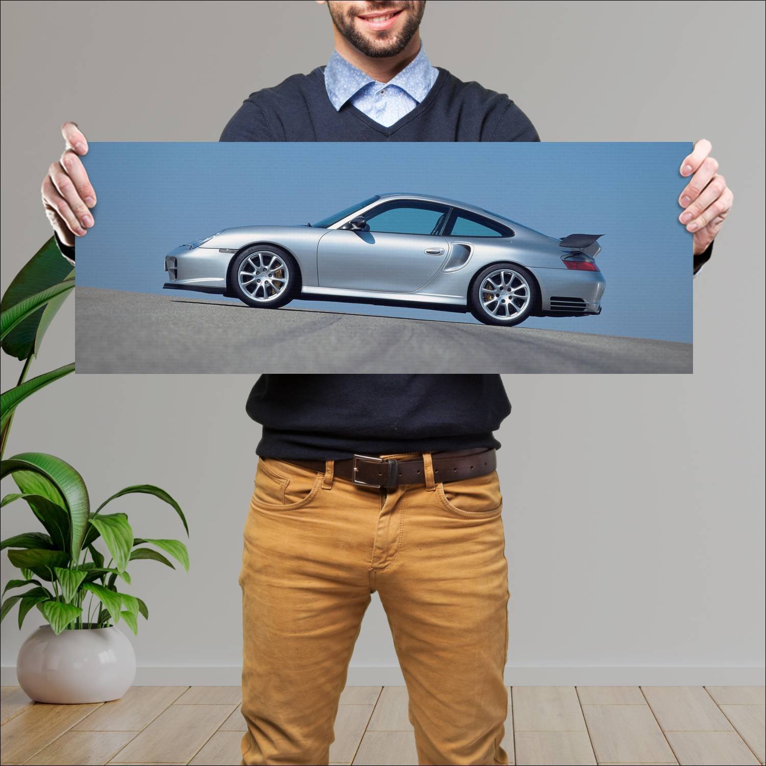 Cuadro grande 30x80cm 2004 porsche 911 gt2 auto 396 Porsche