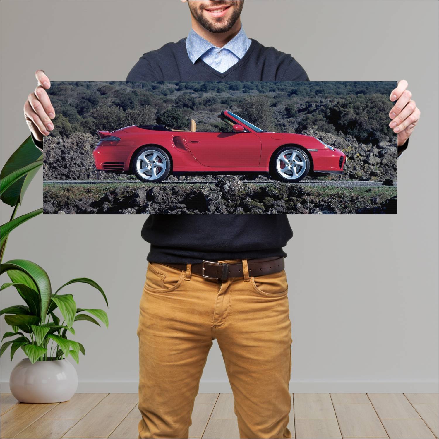 Cuadro grande 30x80cm 2004 porsche 911 turbo cabri 398 Porsche