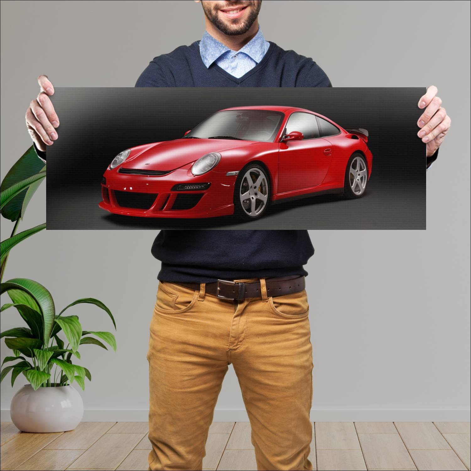 Cuadro grande 30x80cm 2005 ruf rt 12 s auto 438 Porsche