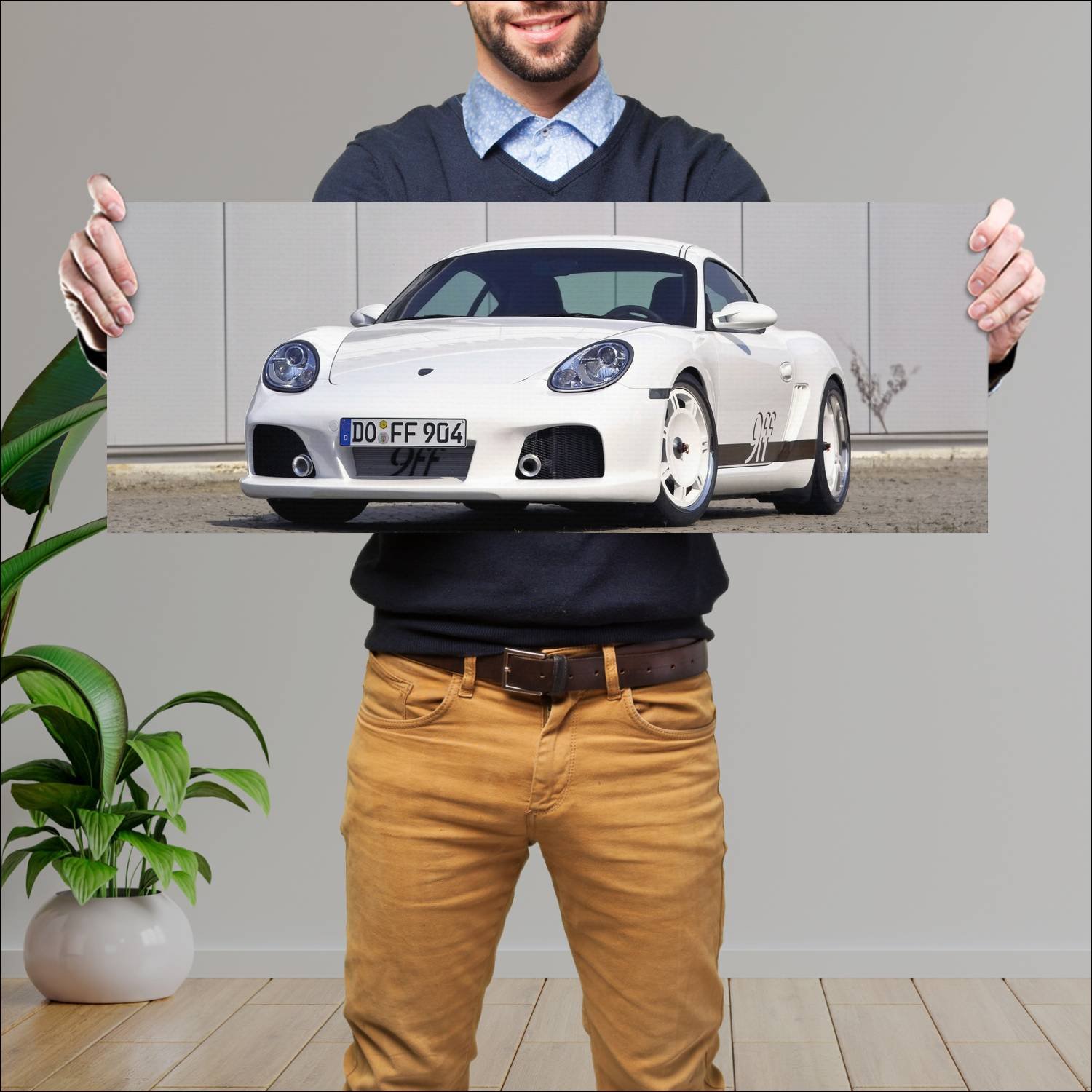 Cuadro grande 30x80cm 2006 9ff cayman s cr42 auto 440 Porsche