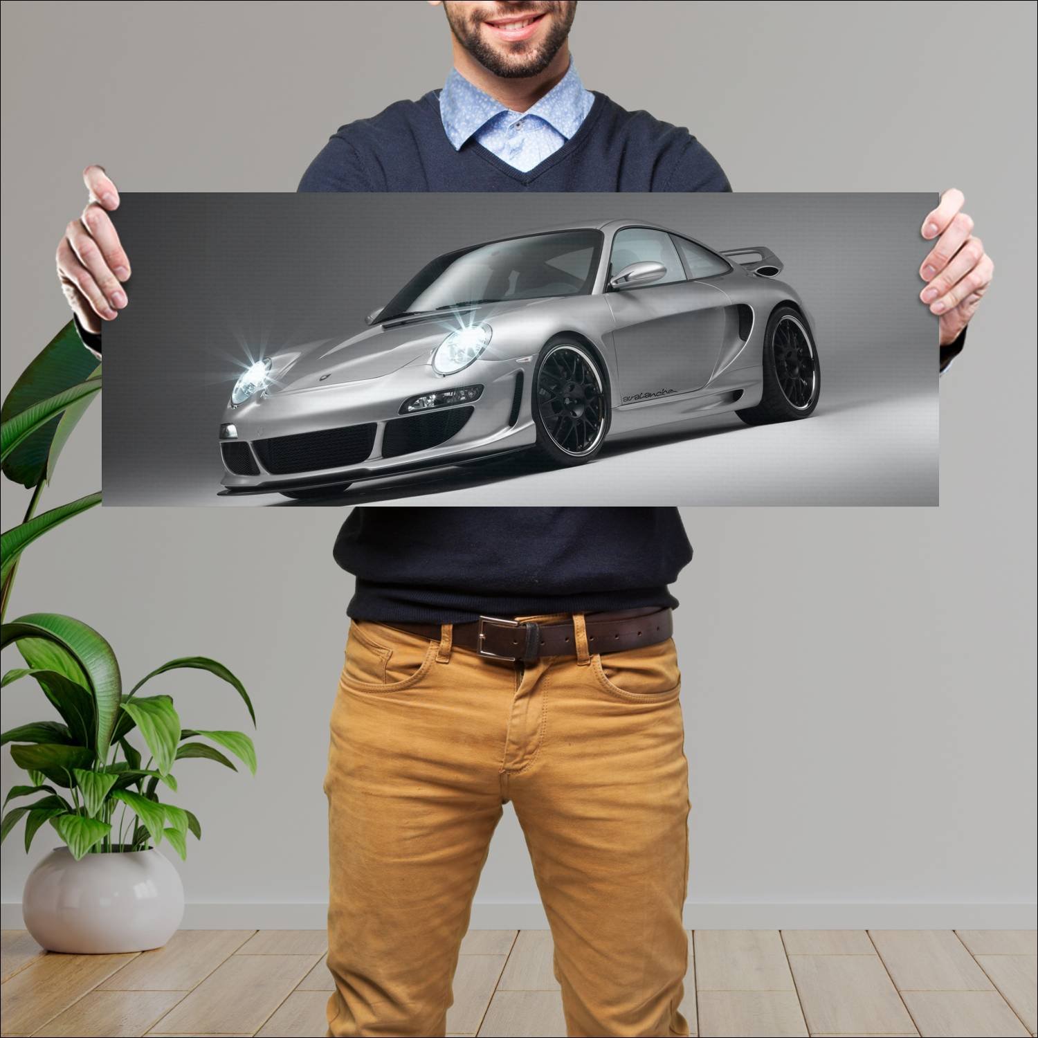 Cuadro grande 30x80cm 2006 gemballa avalanche gtr 441 Porsche