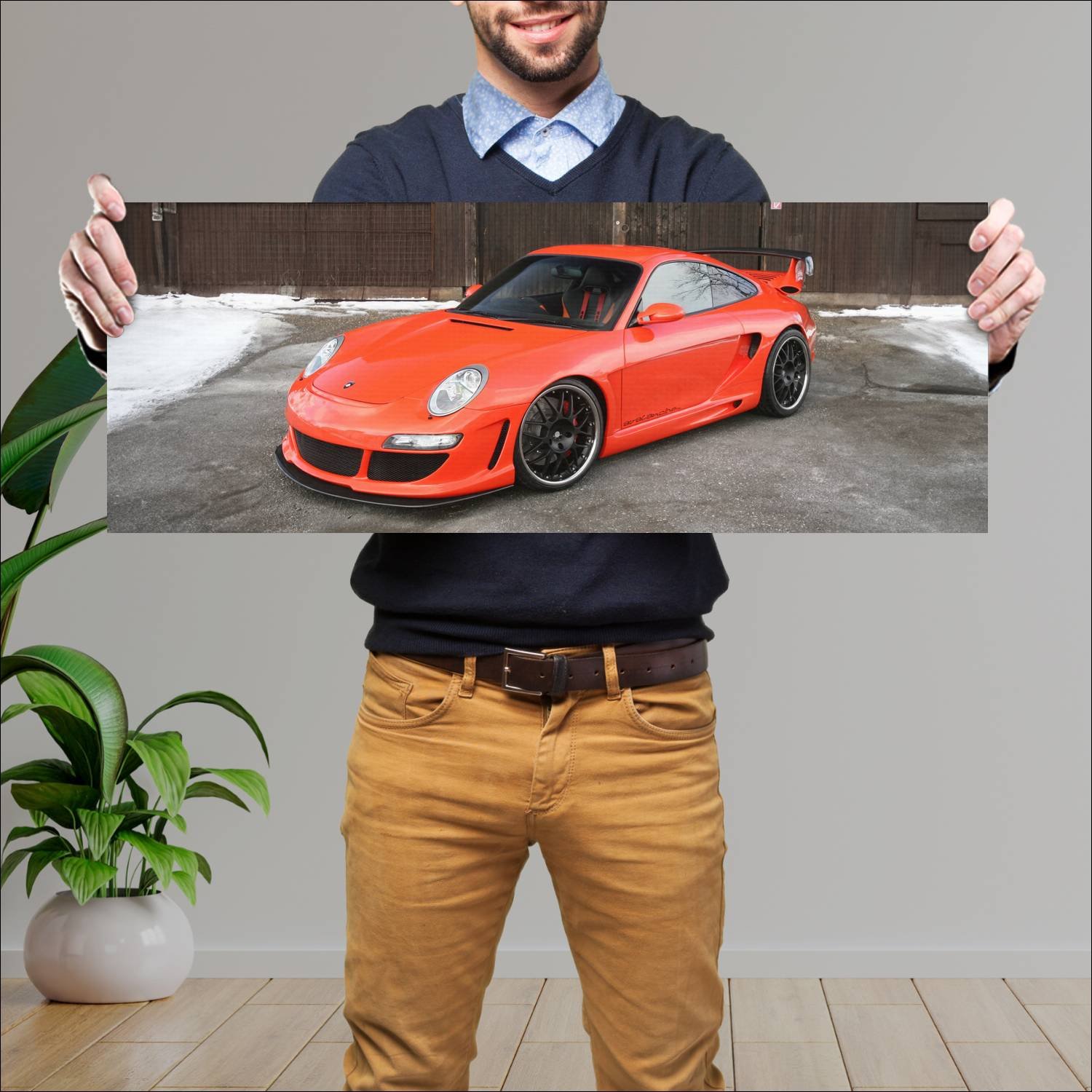 Cuadro grande 30x80cm 2006 gemballa avalanche gtr 442 Porsche