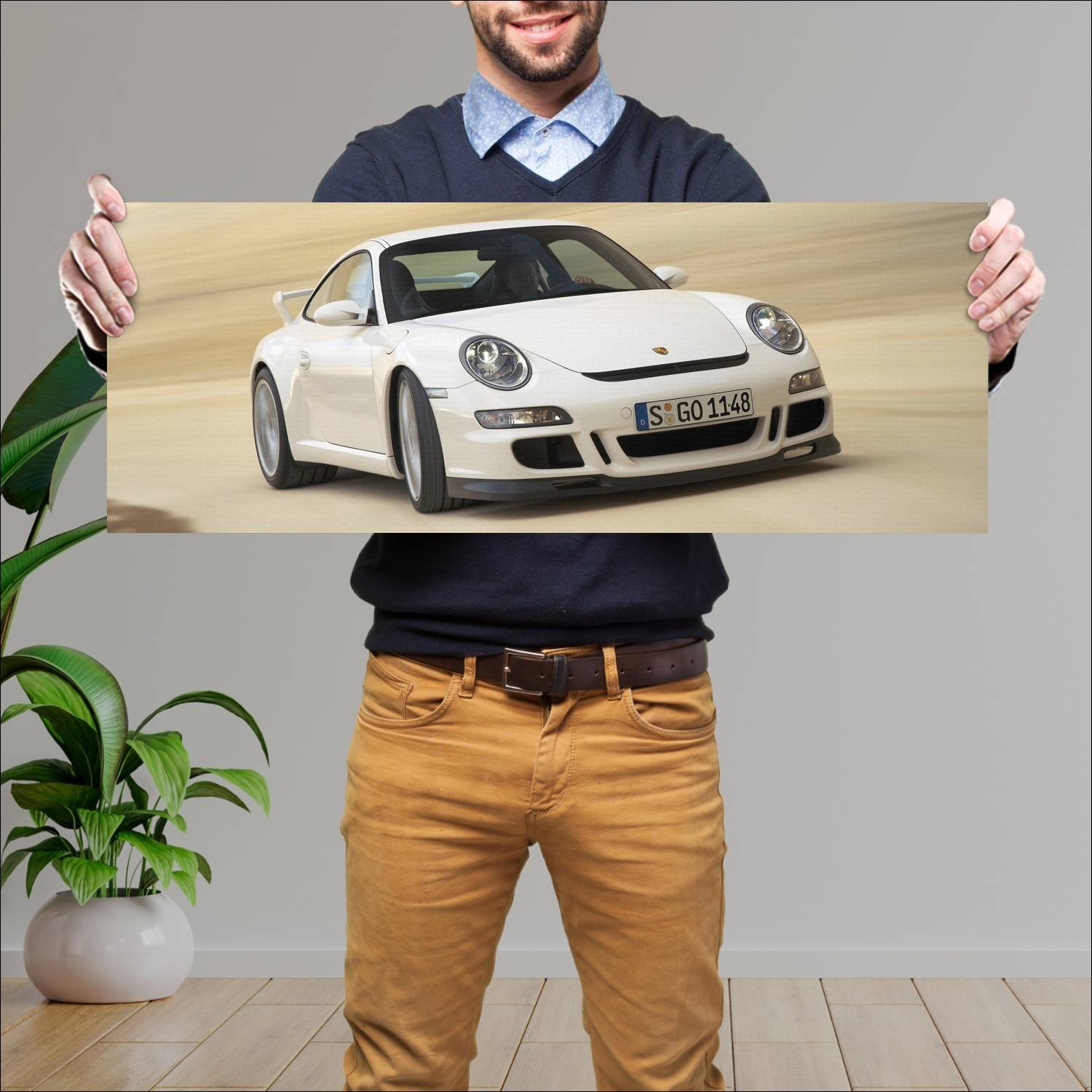Cuadro grande 30x80cm 2006 porsche 911 gt3 auto 445 Porsche