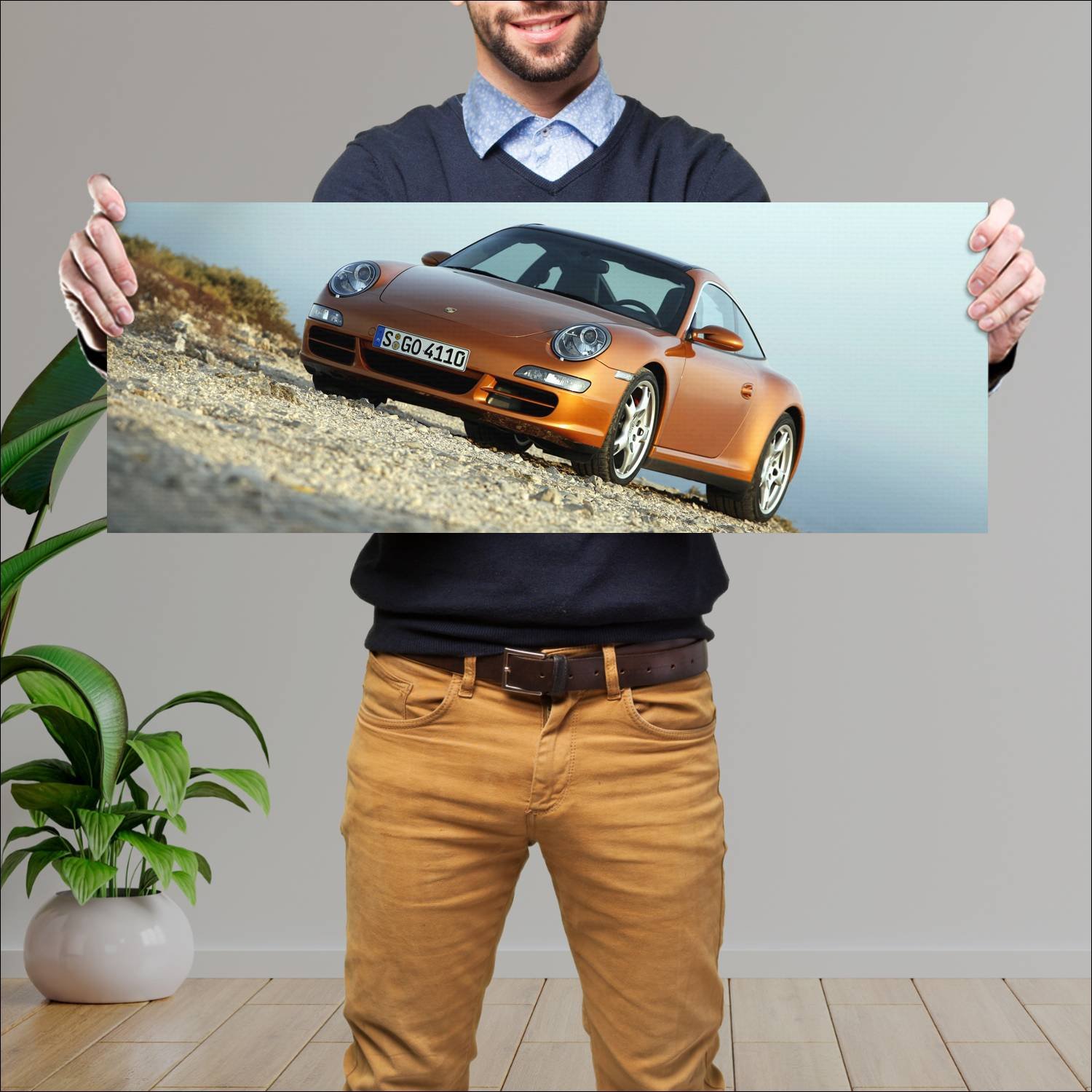 Cuadro grande 30x80cm 2006 porsche 911 targa s 491 450 Porsche
