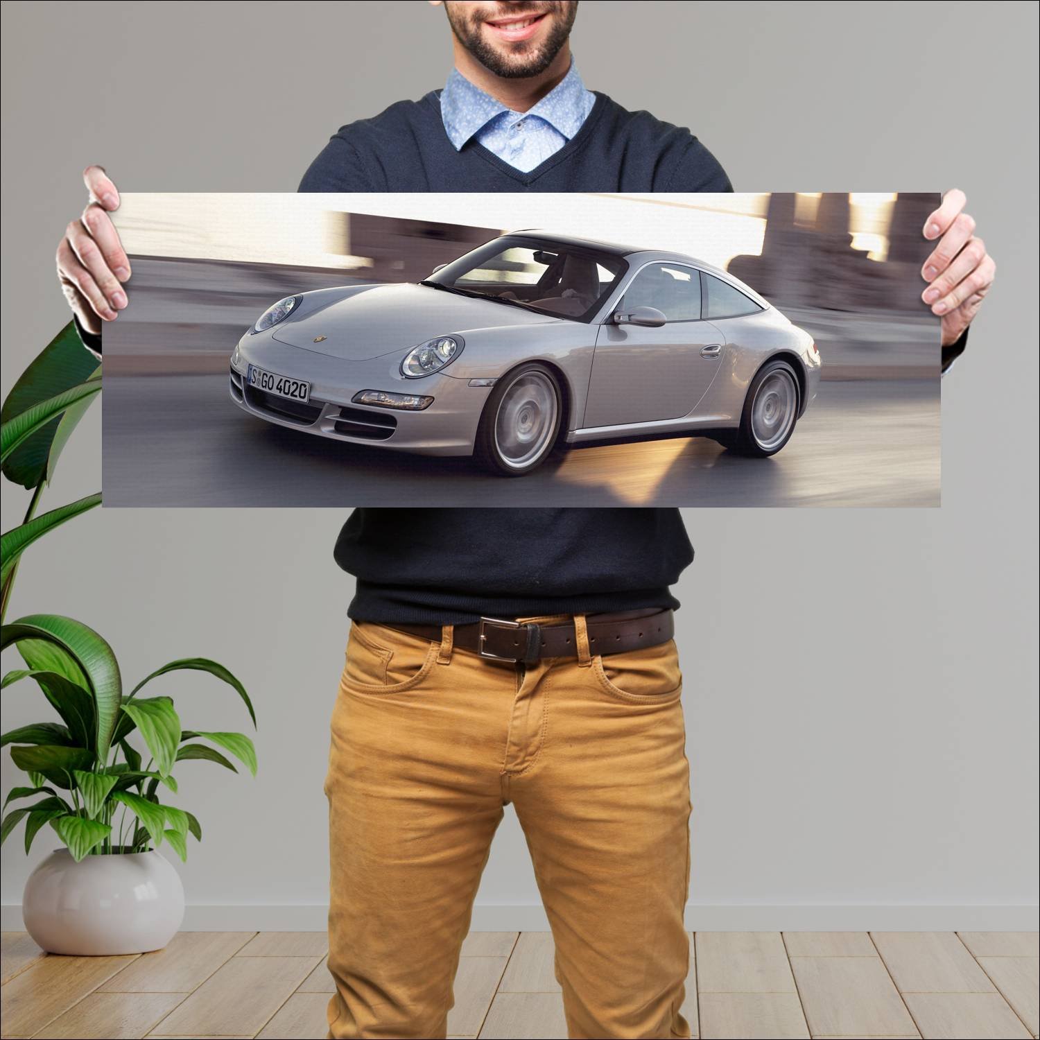 Cuadro grande 30x80cm 2006 porsche 911 targa s 491 451 Porsche