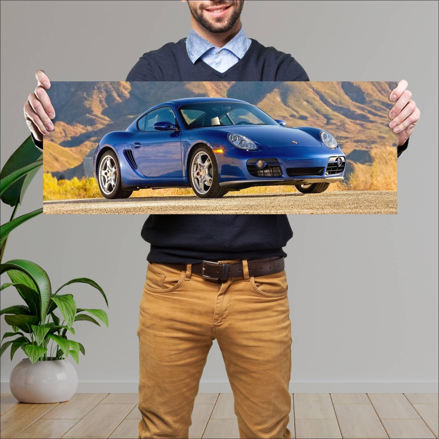 Cuadro grande 30x80cm 2006 porsche cayman s us 494 463 Porsche