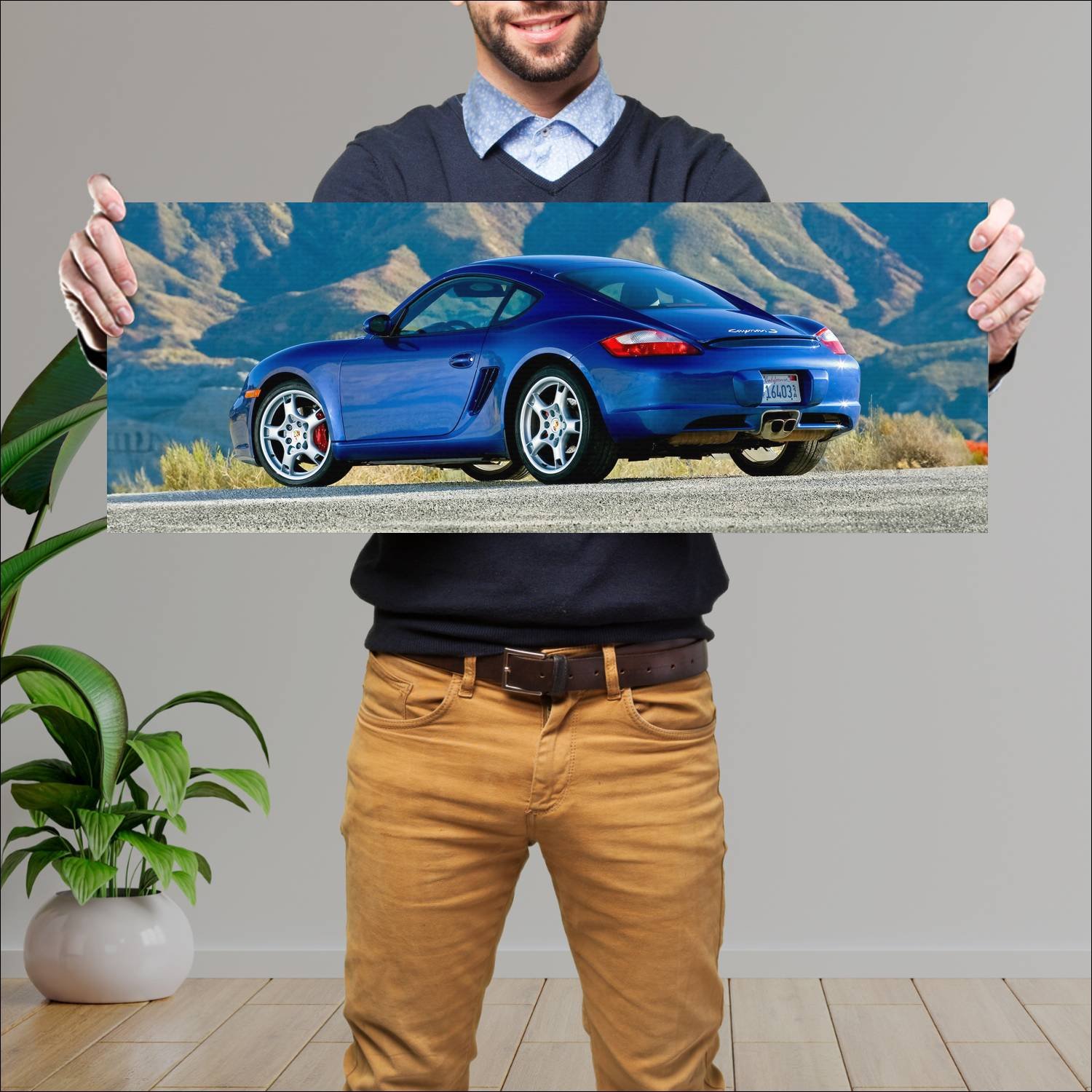 Cuadro grande 30x80cm 2006 porsche cayman s us 494 464 Porsche