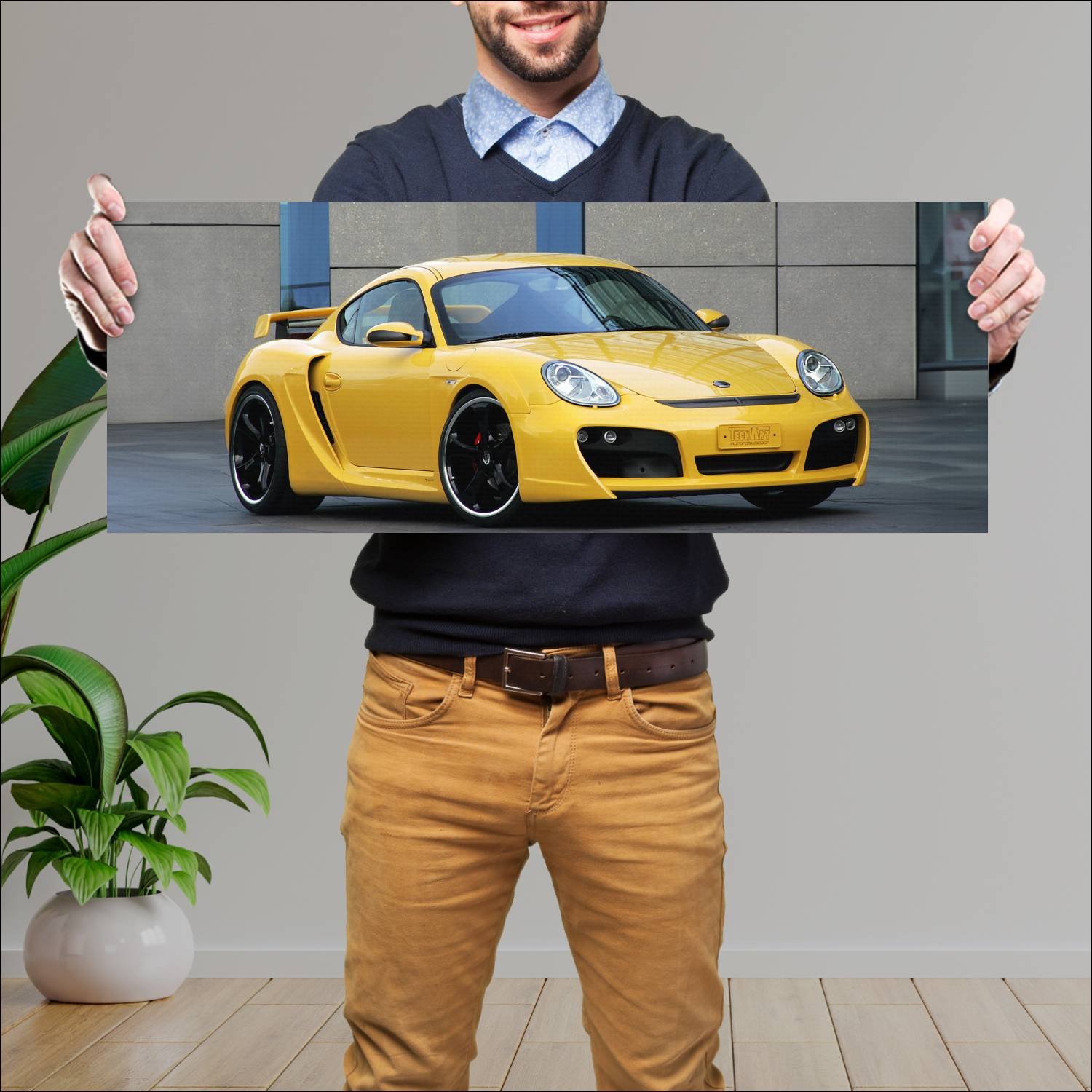 Cuadro grande 30x80cm 2006 porsche cayman s widebo 465 Porsche