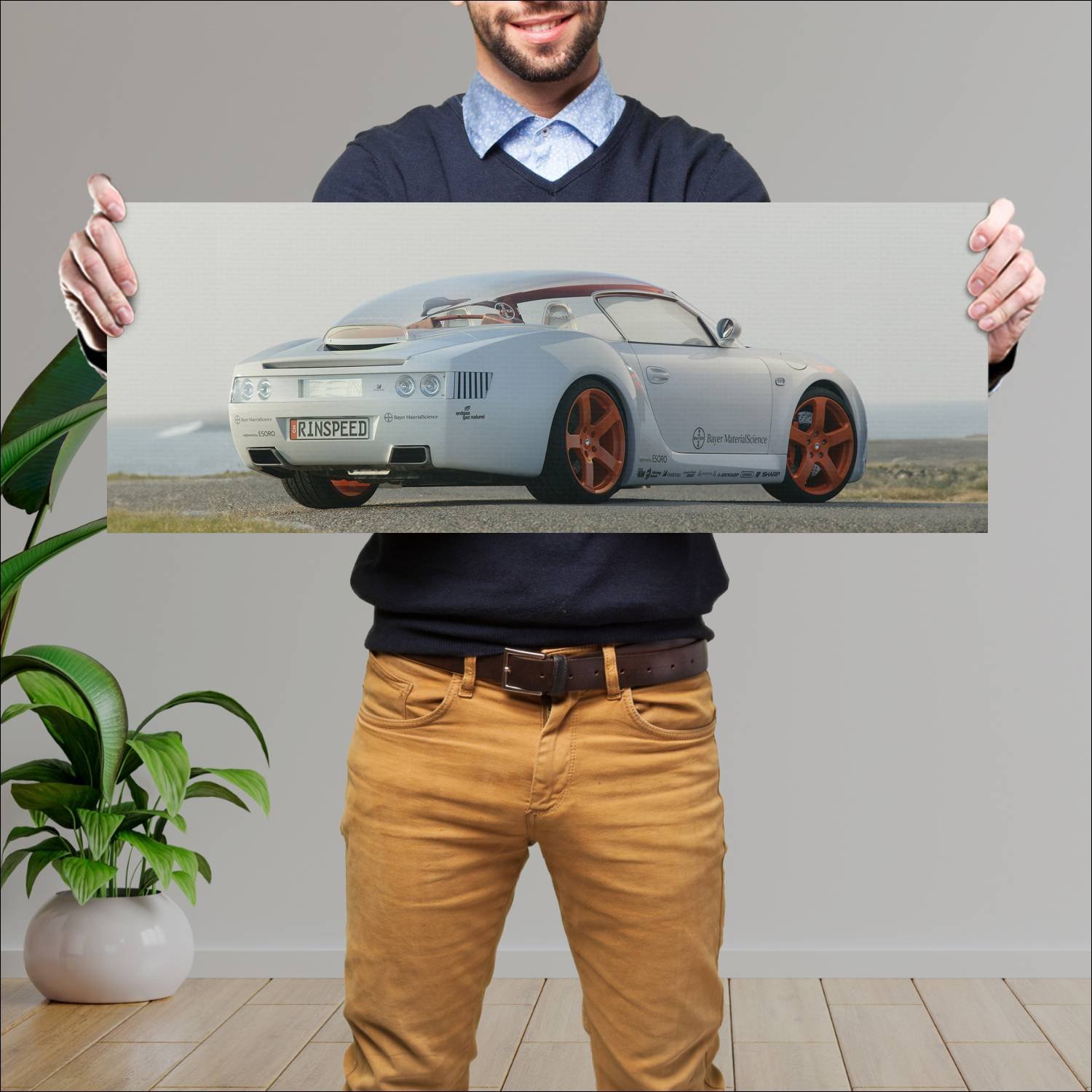 Cuadro grande 30x80cm 2006 rinspeed zazen auto 468 Porsche