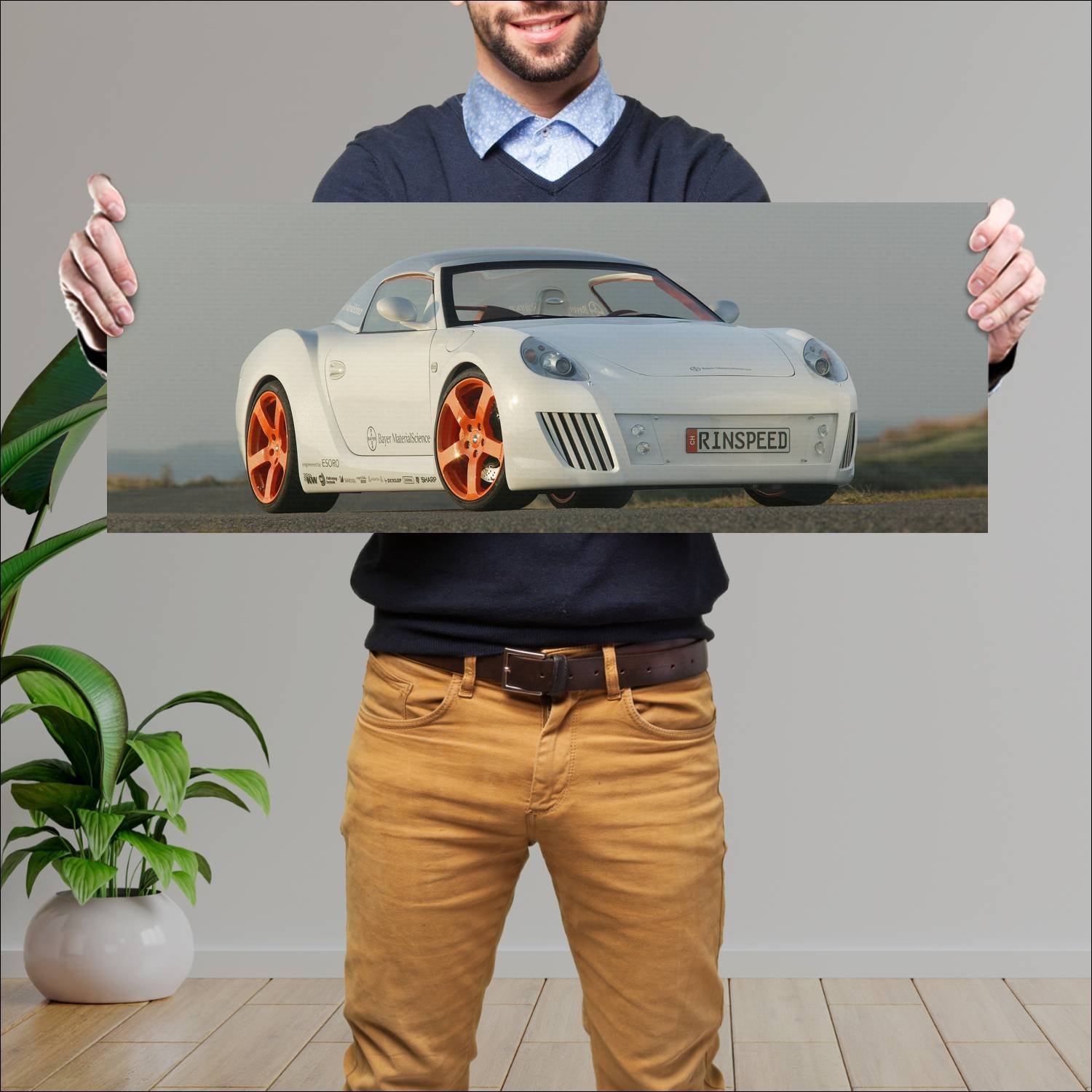 Cuadro grande 30x80cm 2006 rinspeed zazen auto 469 Porsche