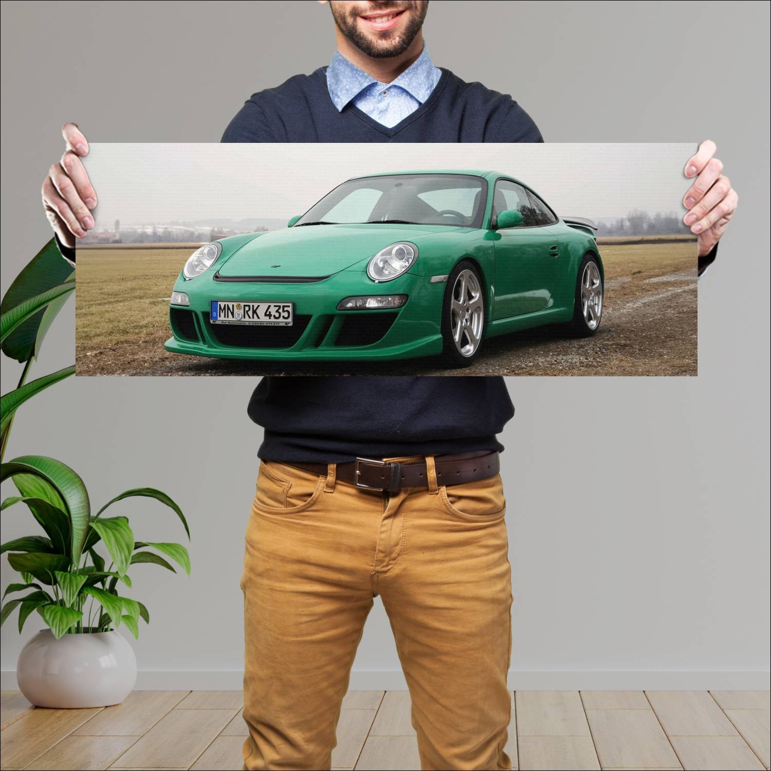 Cuadro grande 30x80cm 2006 ruf r kompressor auto 470 Porsche