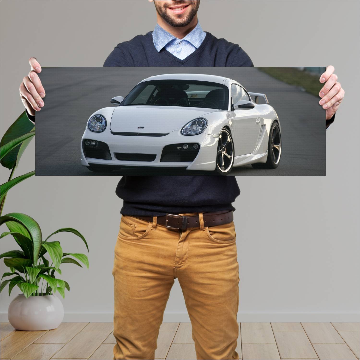 Cuadro grande 30x80cm 2006 techart gt sport auto 473 Porsche