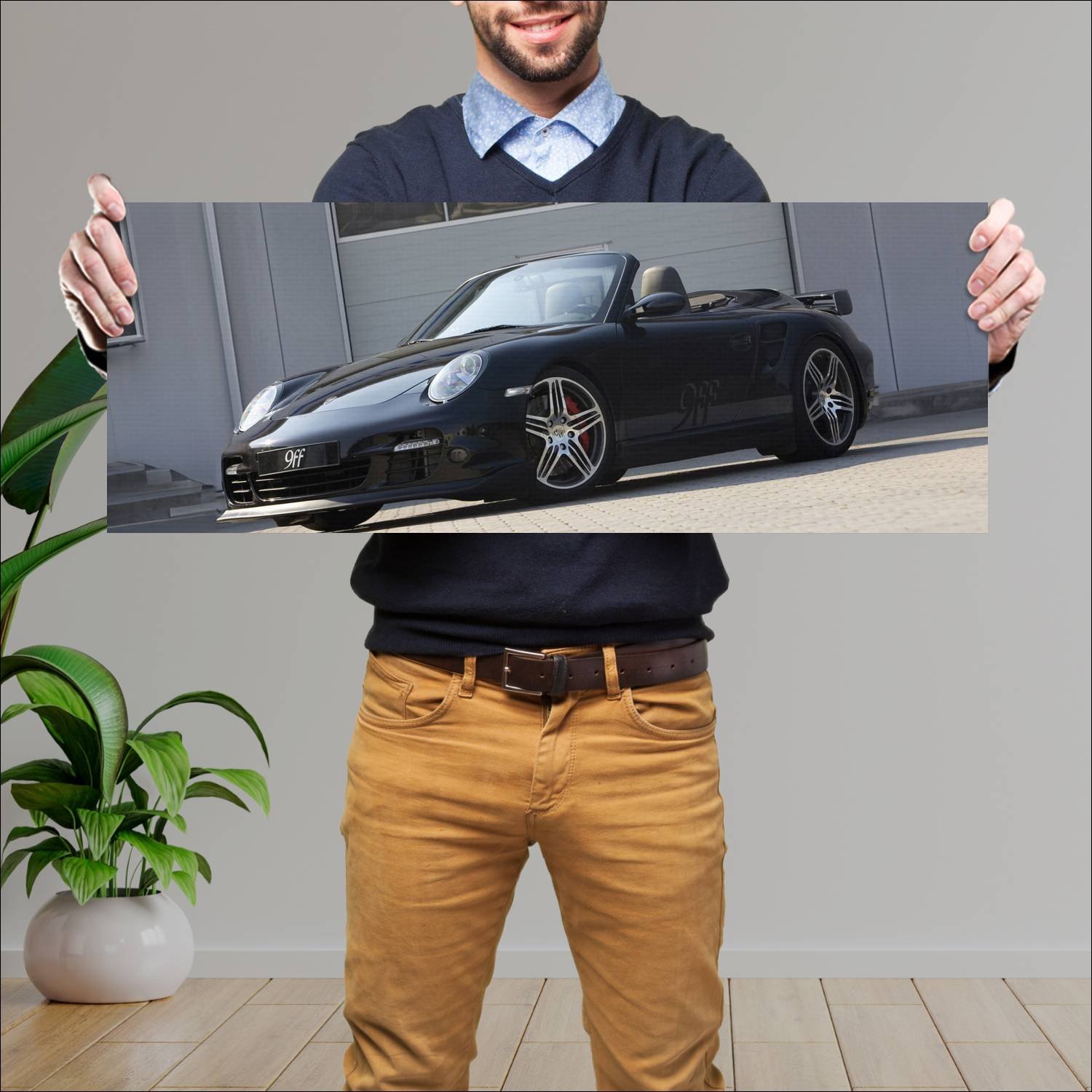 Cuadro grande 30x80cm 2007 9ff turbo trc 91 auto 474 Porsche