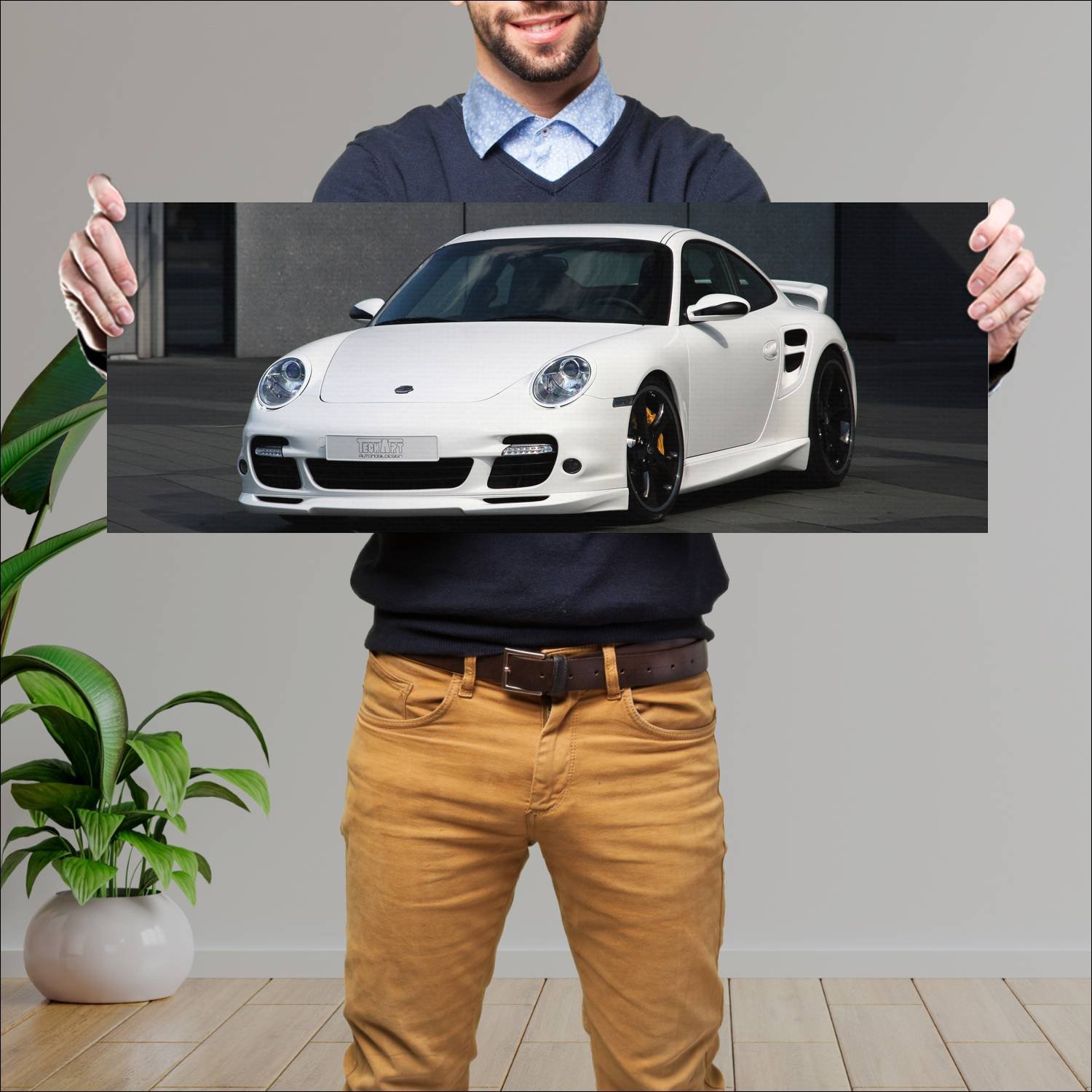 Cuadro grande 30x80cm 2007 porsche 911 turbo by te 483 Porsche